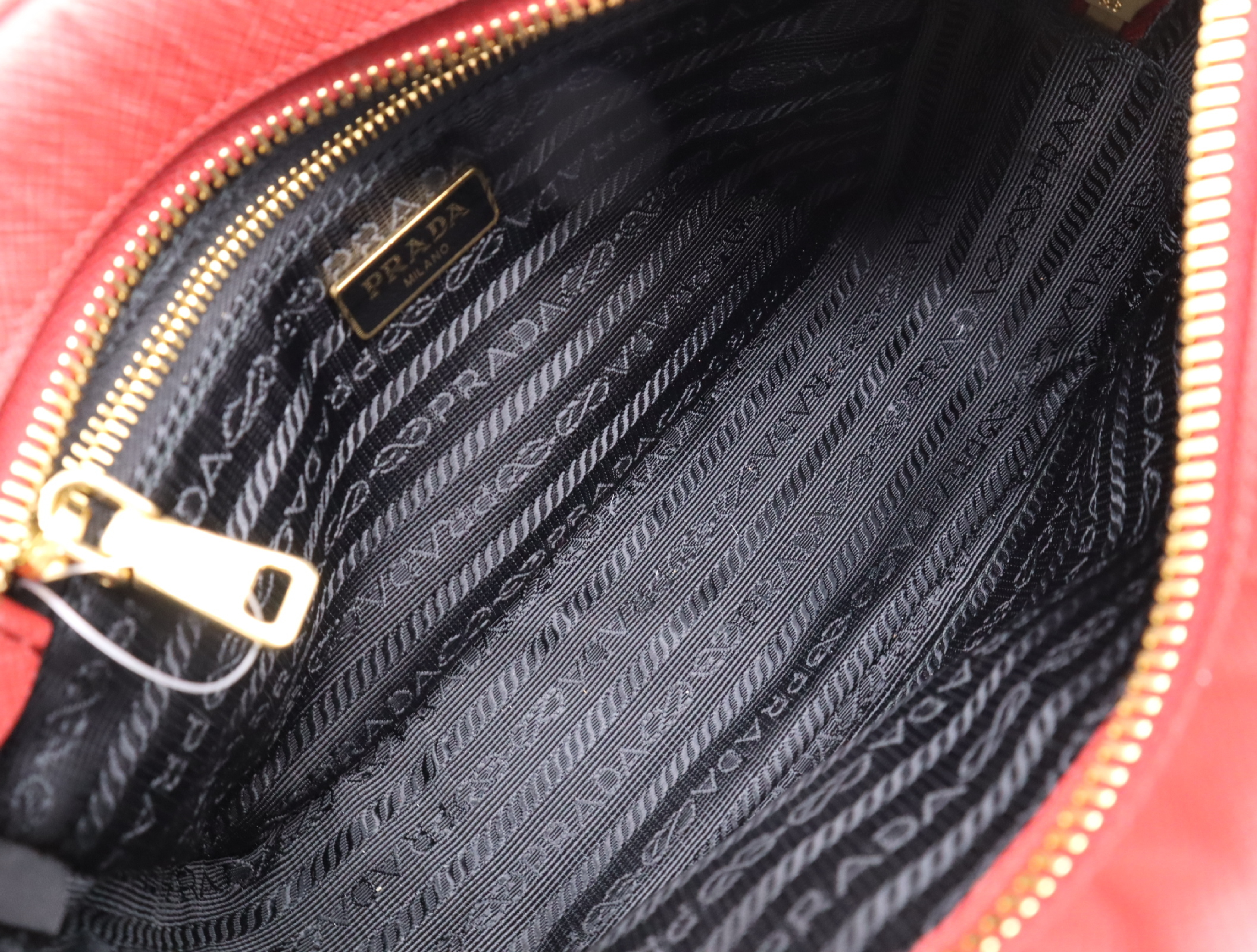 1BH149 Leather Saffiano Mini Shoulder Bag Red Shoulder Bag — view 11