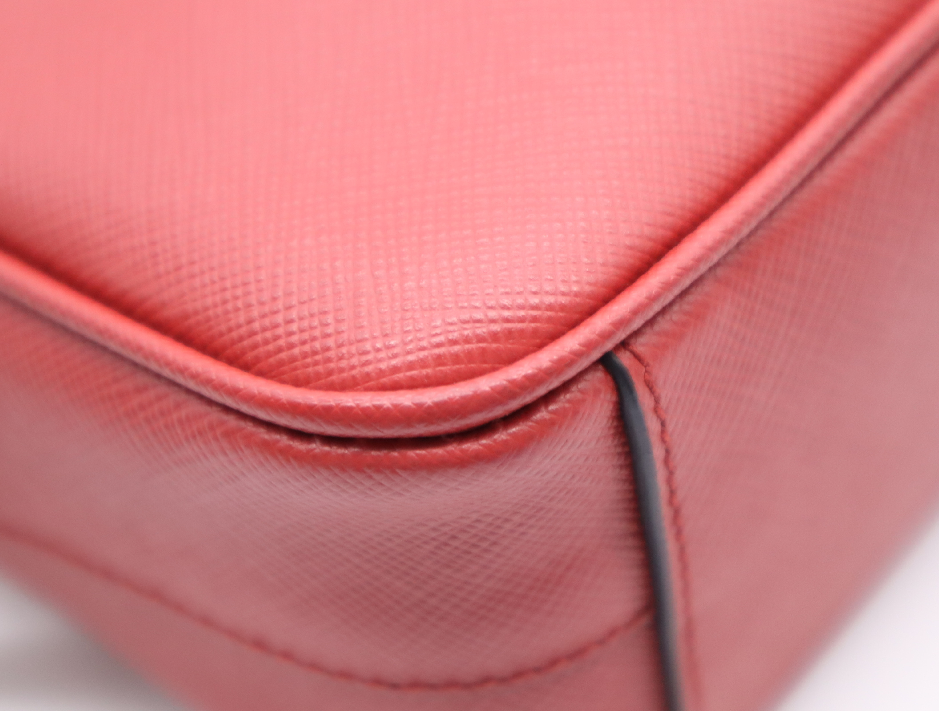 1BH149 Leather Saffiano Mini Shoulder Bag Red Shoulder Bag — view 6