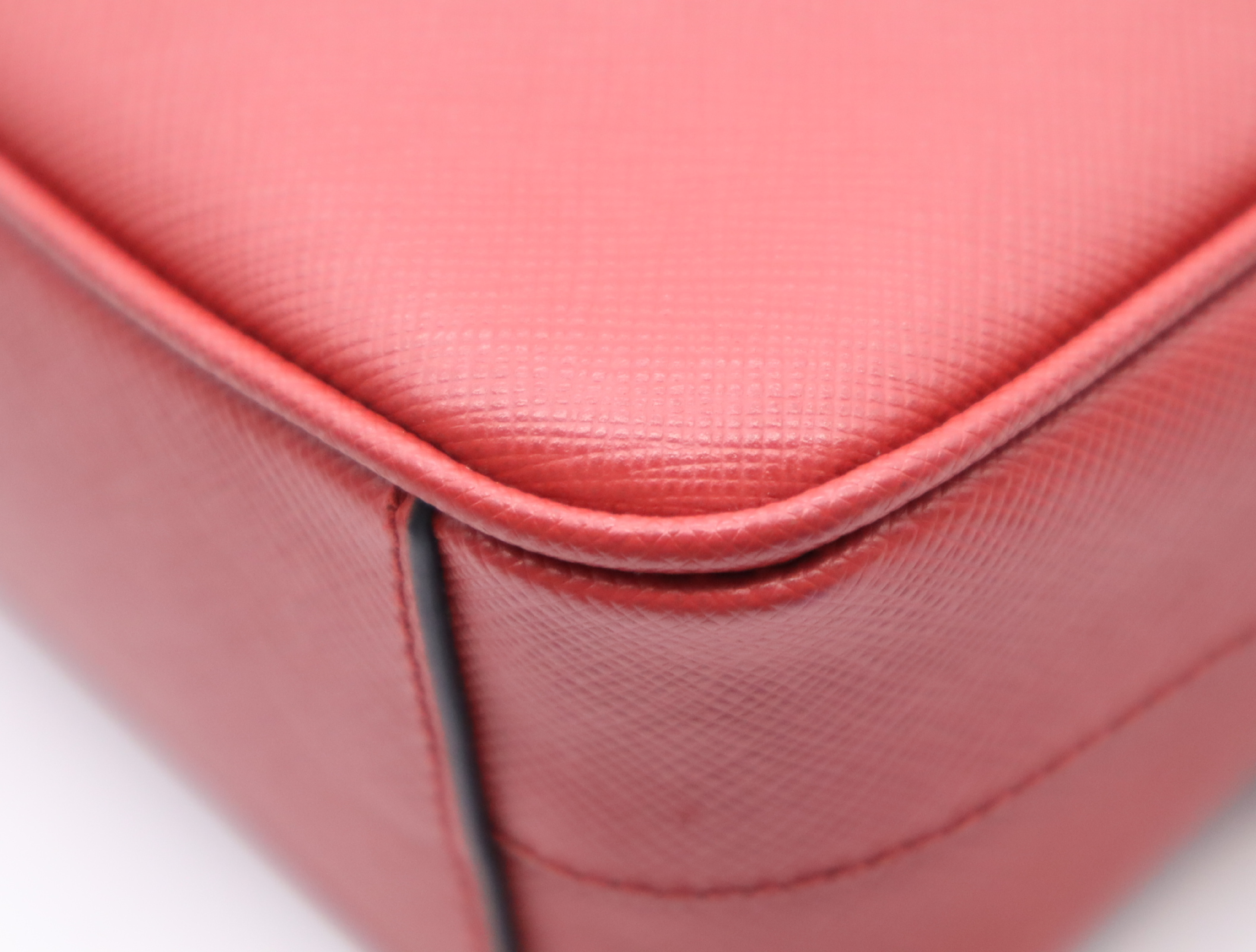 1BH149 Leather Saffiano Mini Shoulder Bag Red Shoulder Bag — view 7