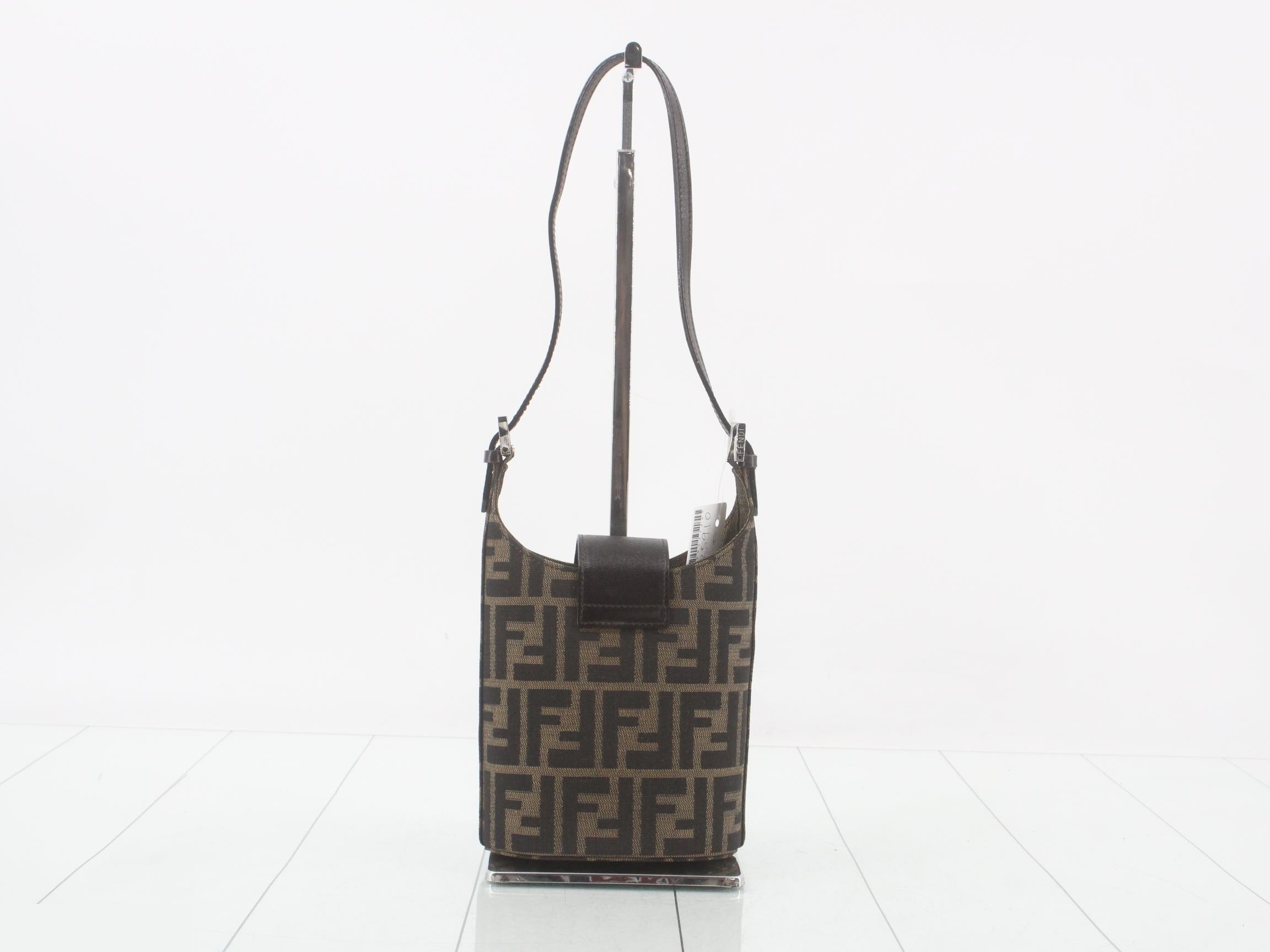 ZUCCA Bucket Mini Hobo, Brown, Silver Hardware, 13 x 17 x 8 cm — view 2