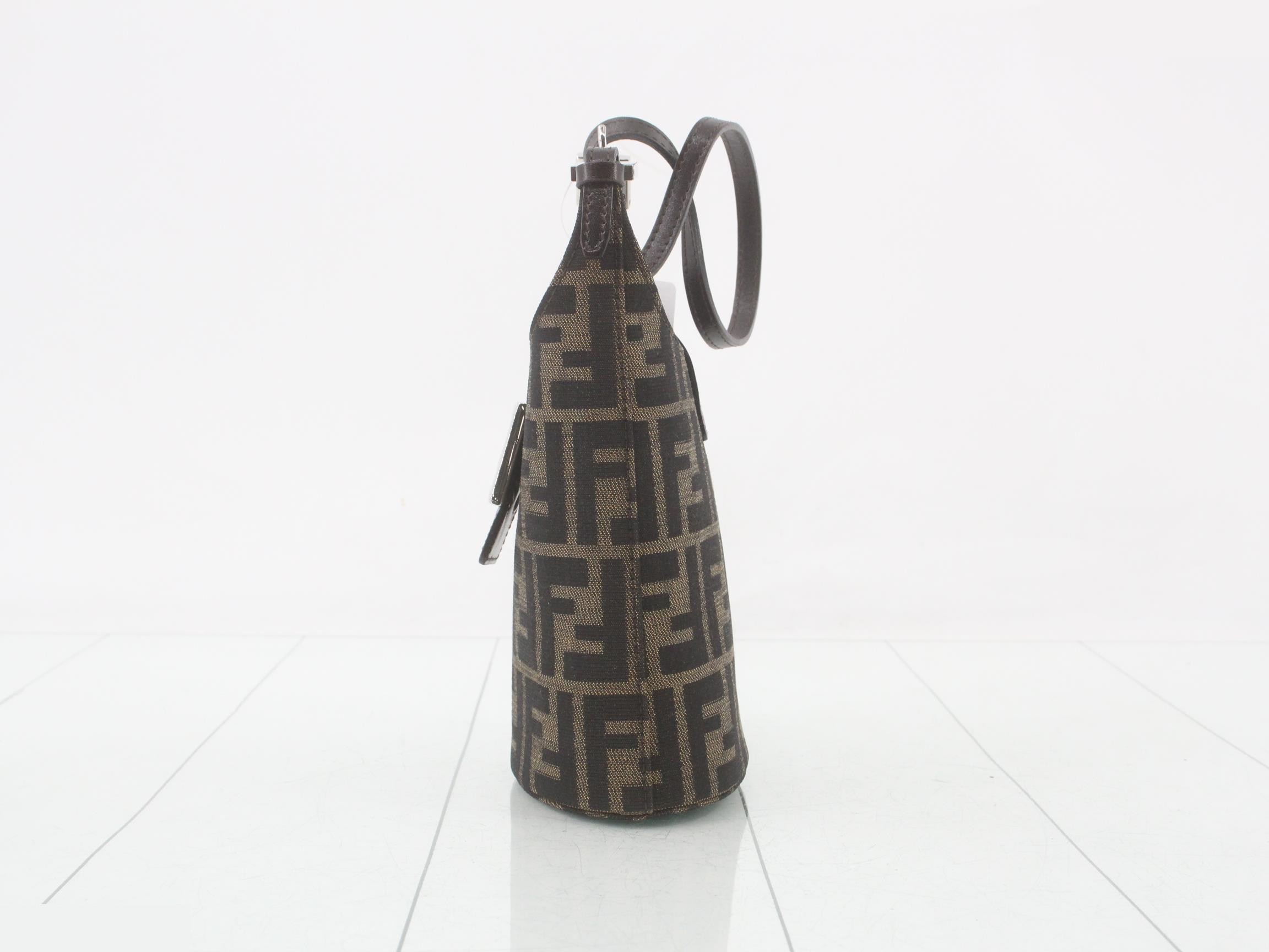 ZUCCA Bucket Mini Hobo, Brown, Silver Hardware, 13 x 17 x 8 cm — view 3