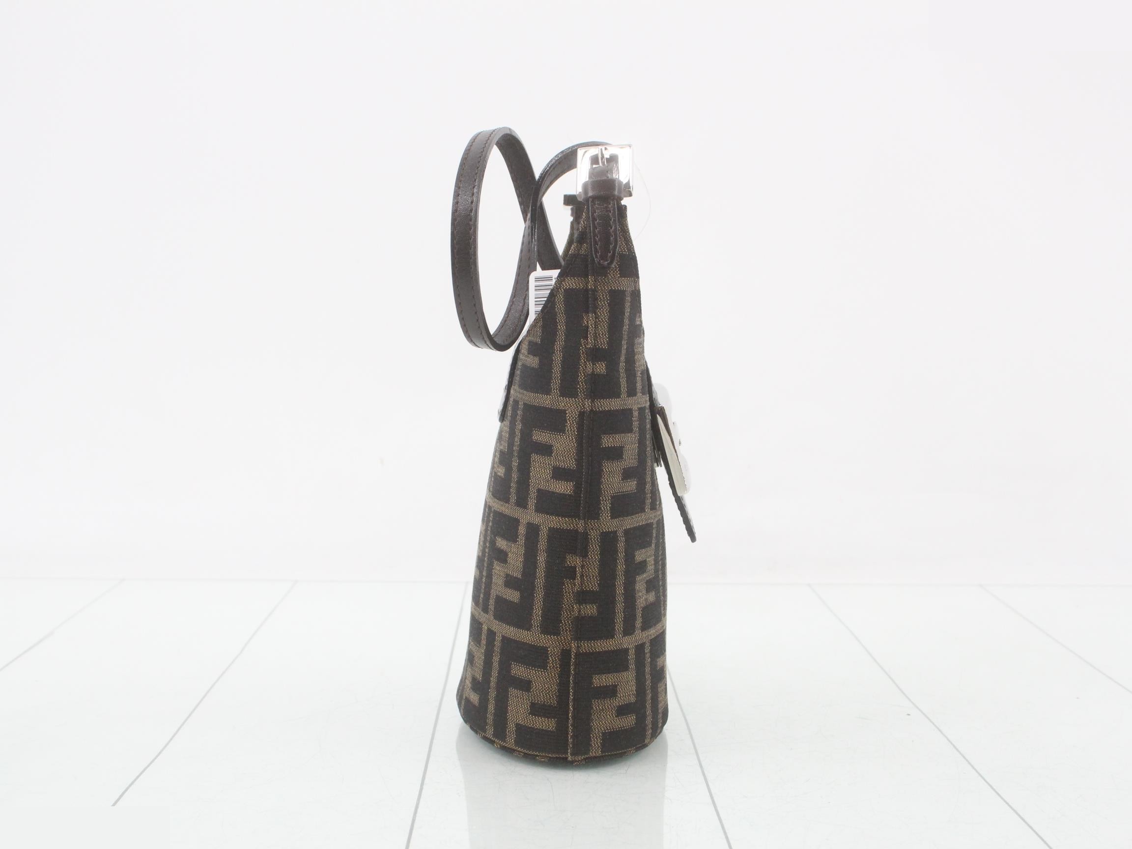 ZUCCA Bucket Mini Hobo, Brown, Silver Hardware, 13 x 17 x 8 cm — view 4