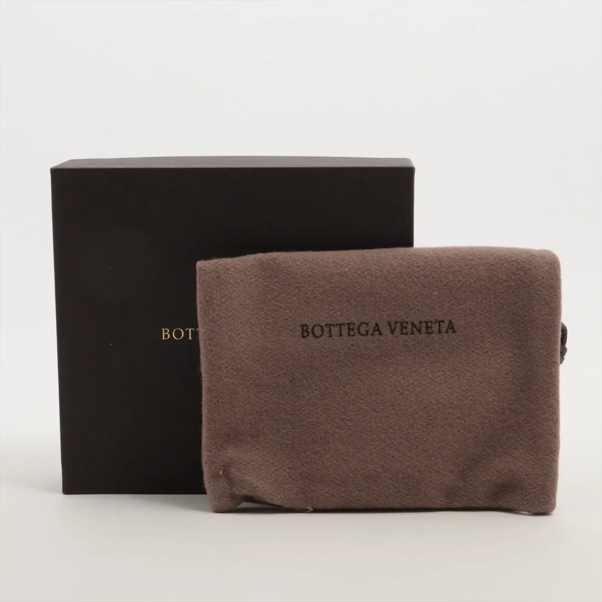 Intrecciato Leather Compact Wallet Blue — view 7
