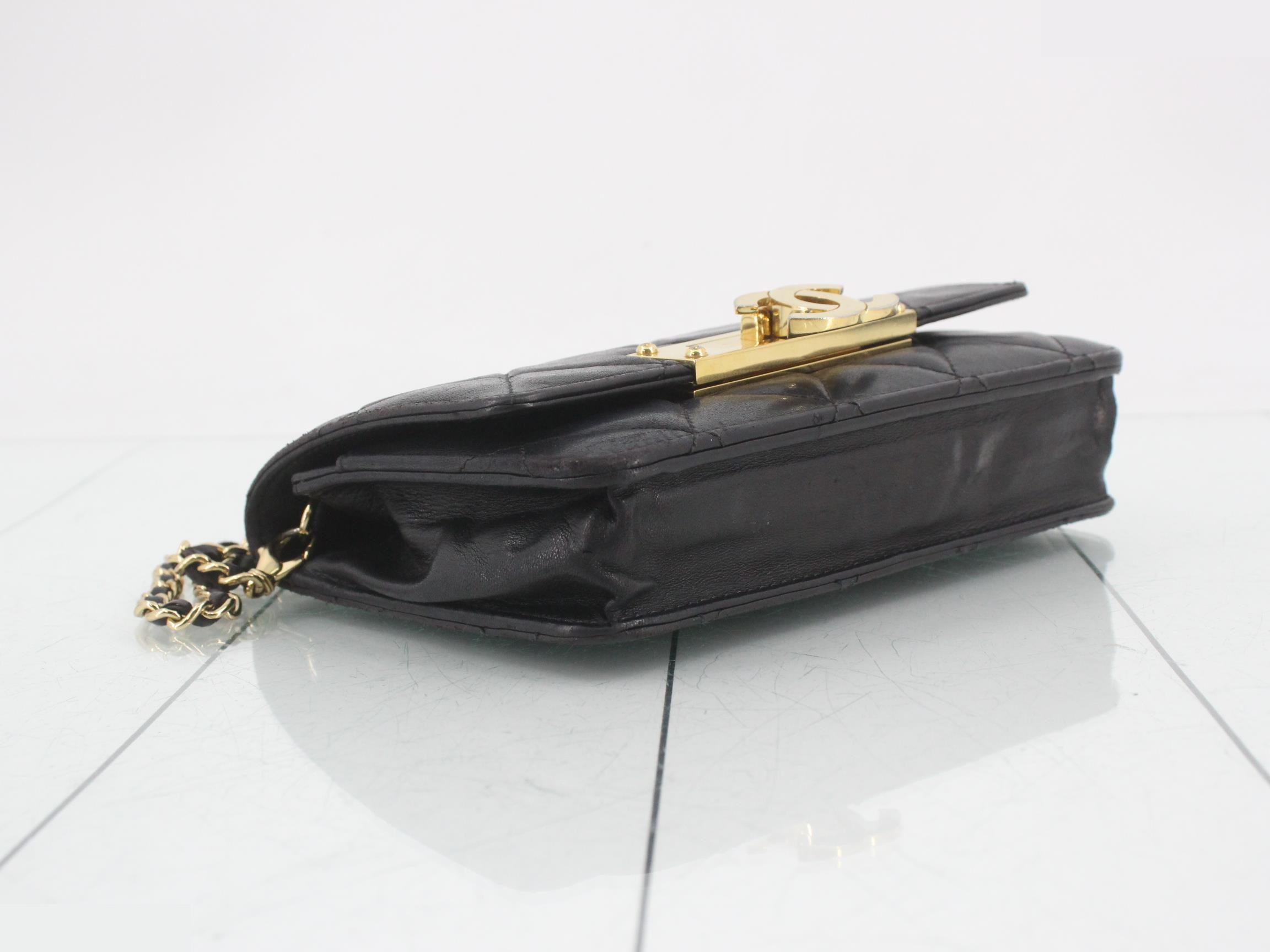 Lambskin Matelassé Coco Lock Chain Wallet — view 5