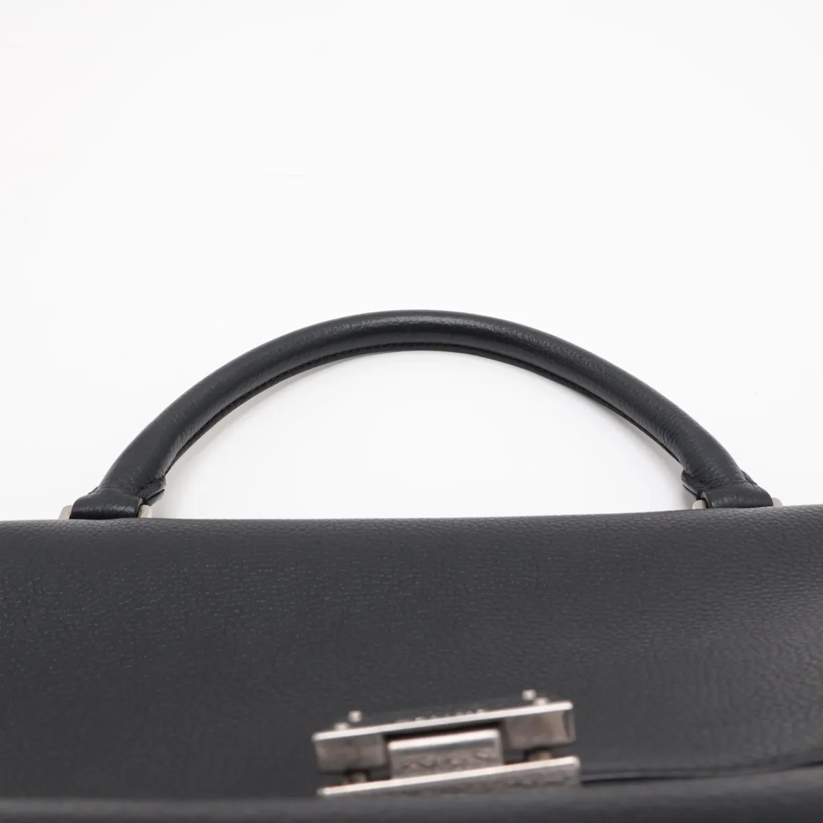 Trapeze Leather x Suede 2-Way Handbag, Black — view 6
