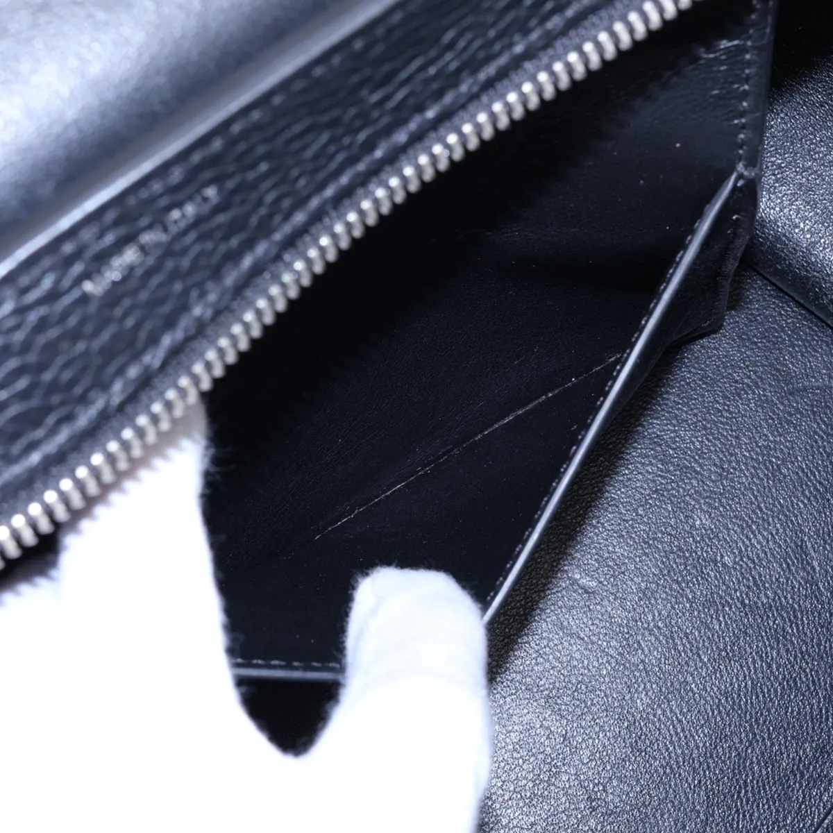 Trapeze Leather x Suede 2-Way Handbag, Black — view 9