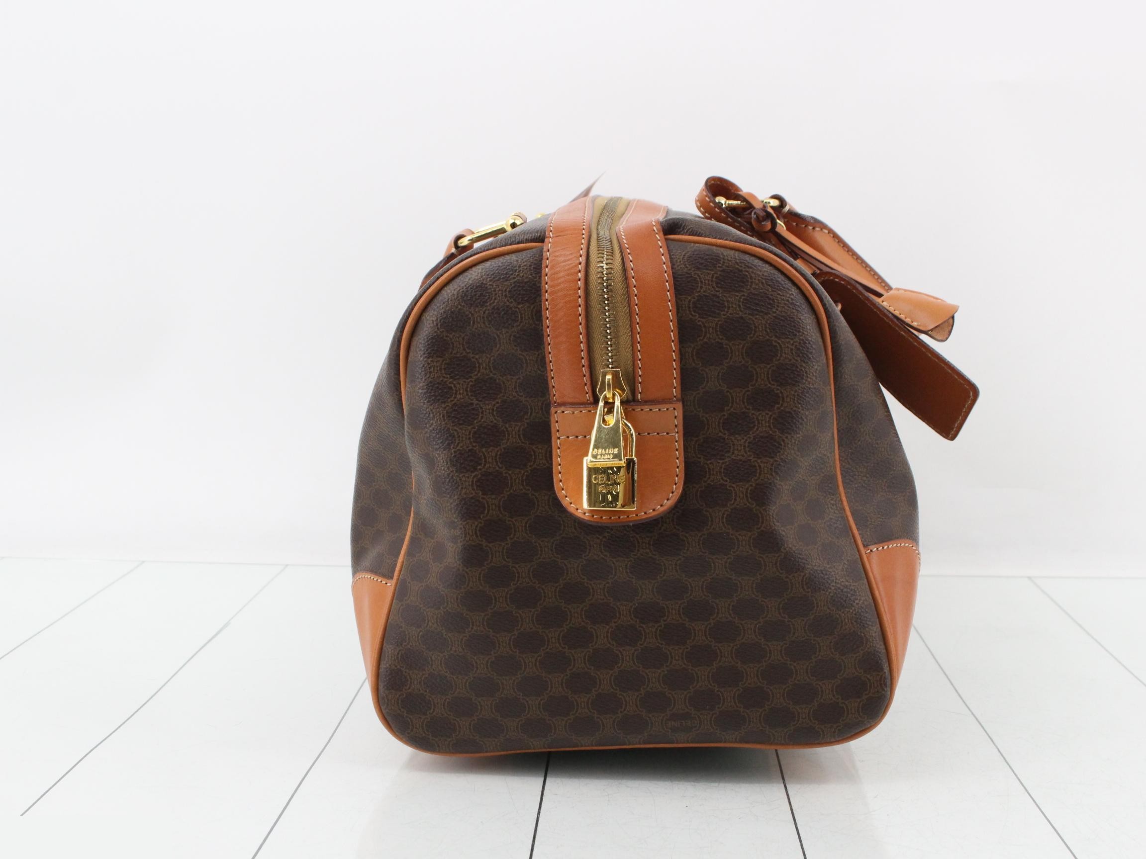 Macadam Logo Duffle Bag, Brown, Includes Name Tag, Clochette, Keys — view 4