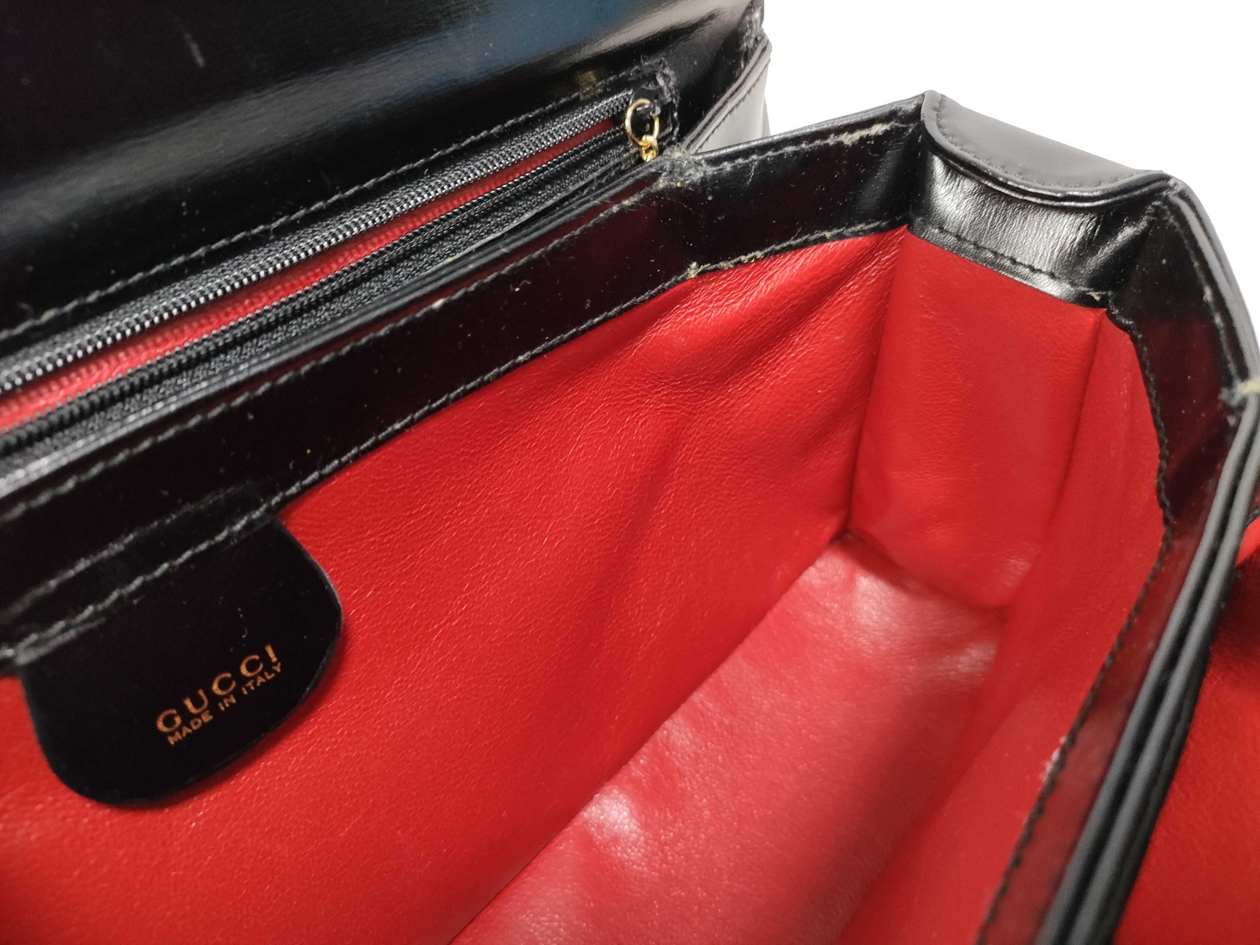 Leather G Logo Handbag, Black — view 12