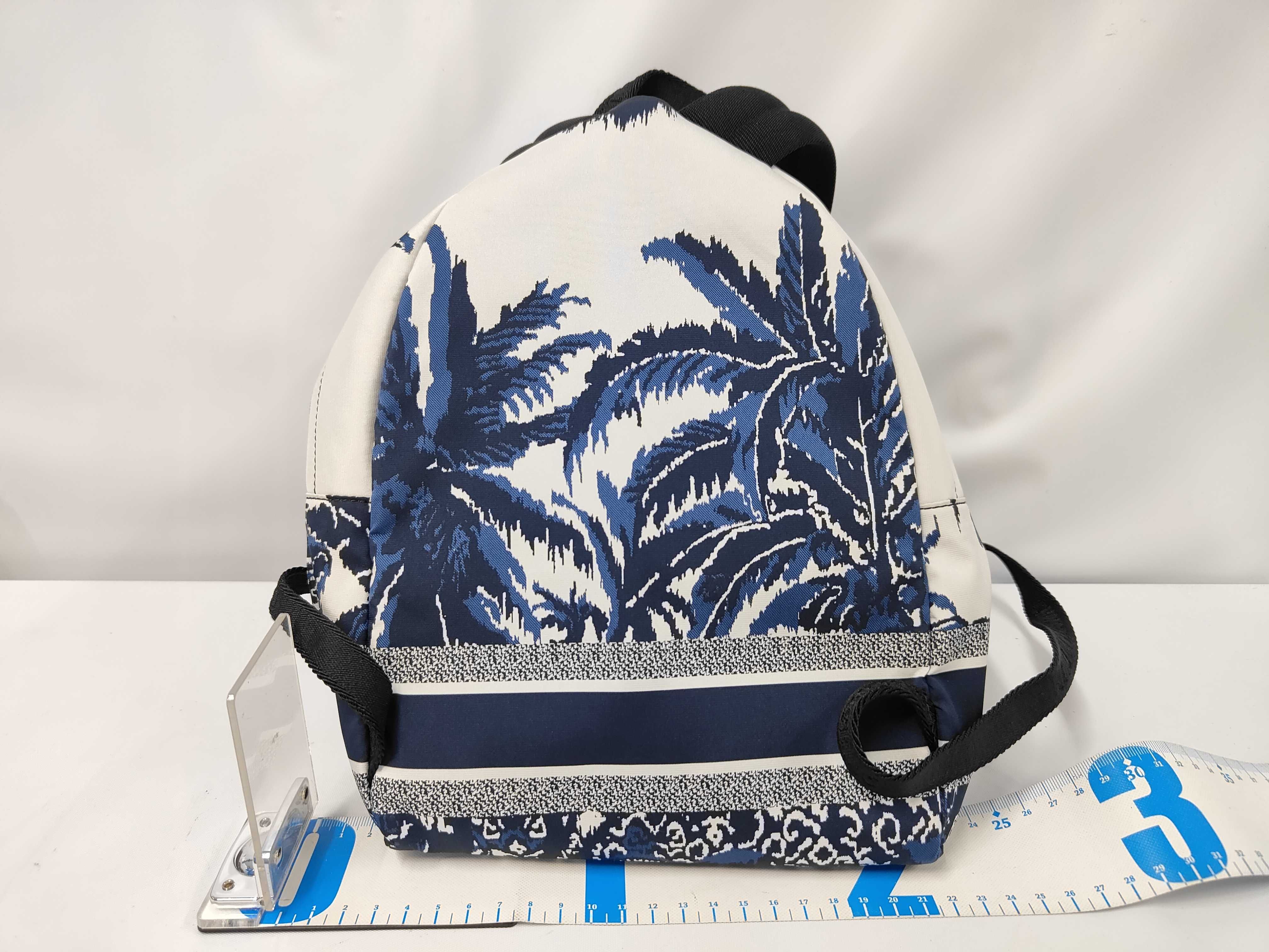 canvas backpack, blue and white. — view 2