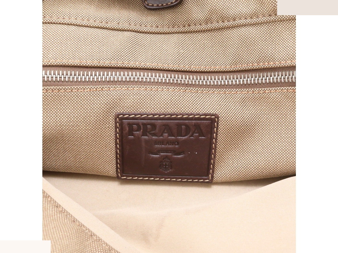Includes guarantee card BR3581 Leather Canvas Tote Bag — view 8
