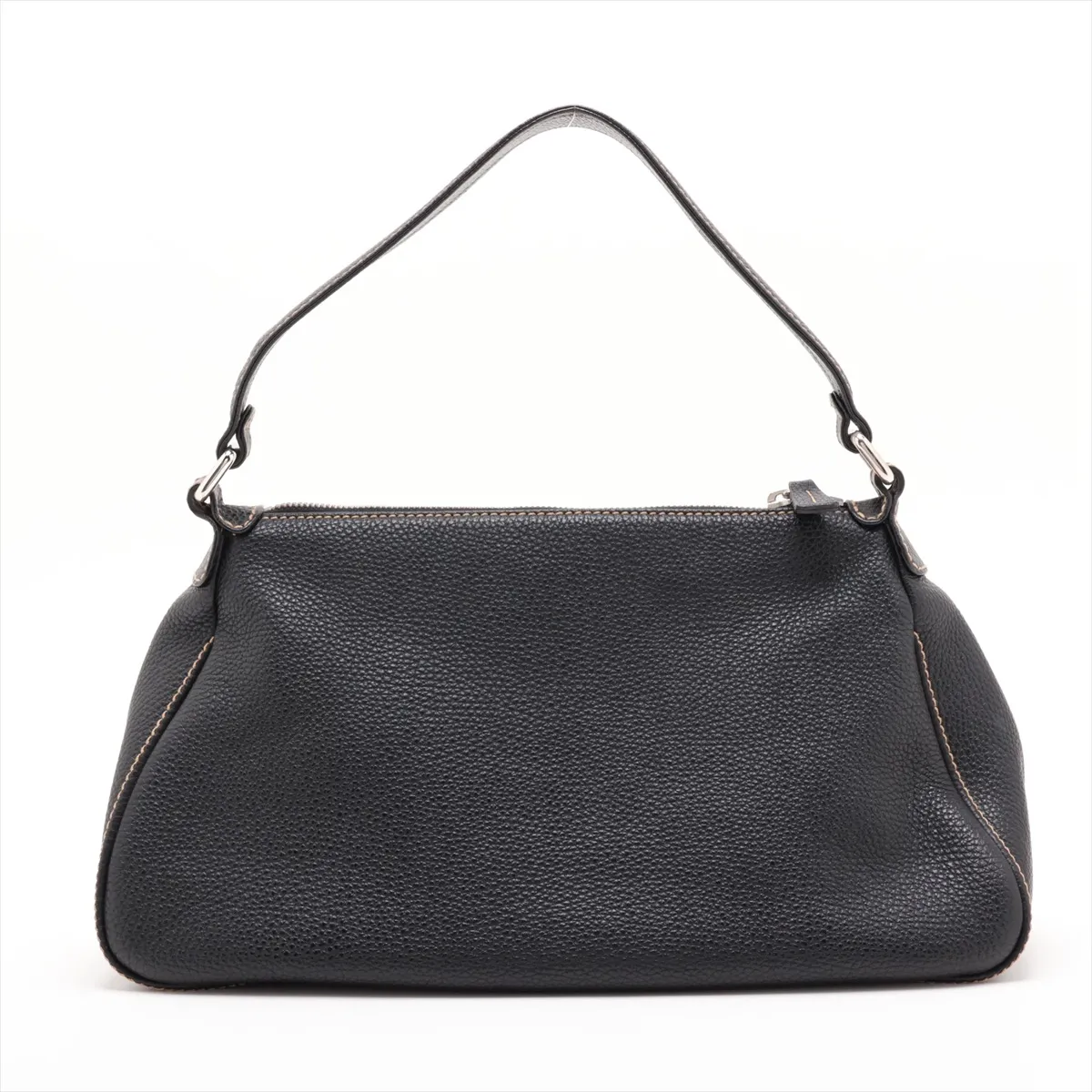 Logo Leather Shoulder Bag with Fringe, Black with Gold Hardware, Item Number 8389298 (Serial Number 8) — view 2