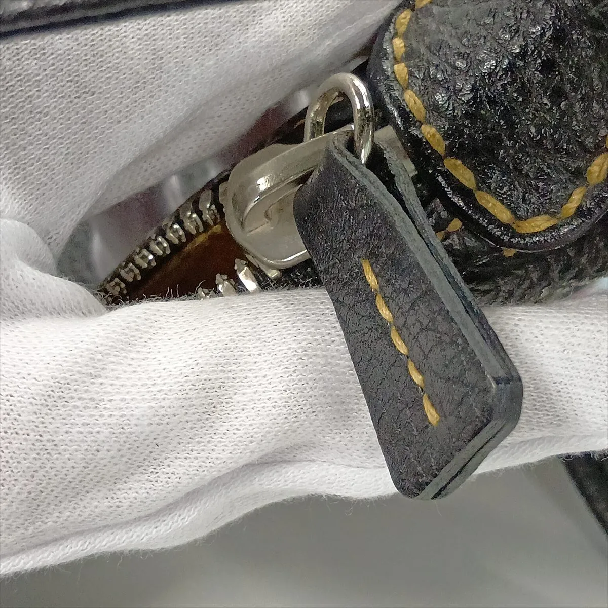 Logo Leather Shoulder Bag with Fringe, Black with Gold Hardware, Item Number 8389298 (Serial Number 8) — view 13