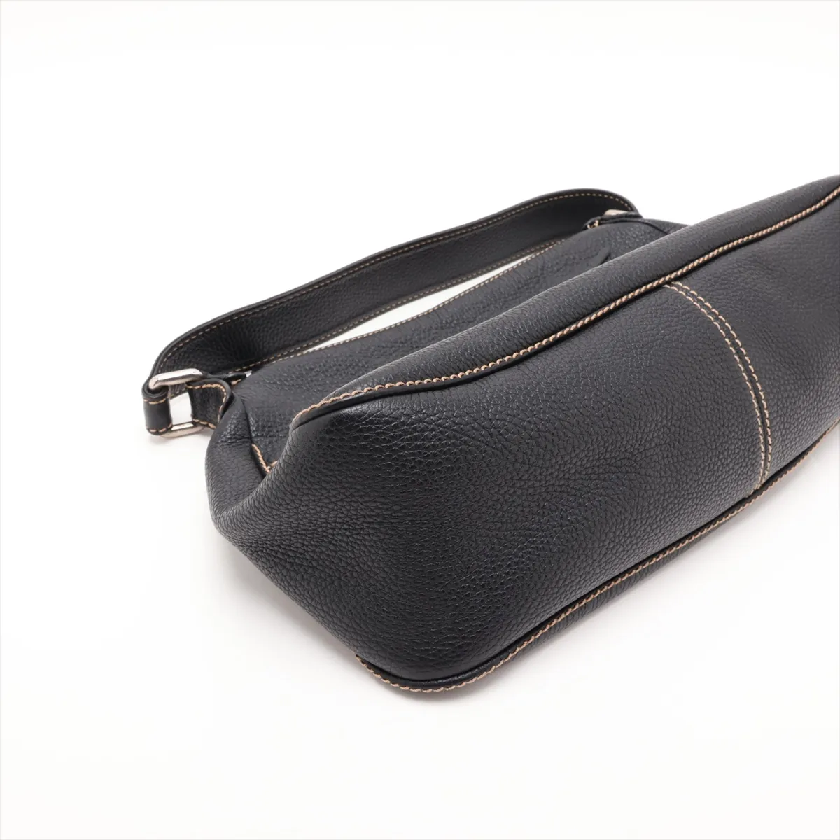 Logo Leather Shoulder Bag with Fringe, Black with Gold Hardware, Item Number 8389298 (Serial Number 8) — view 4