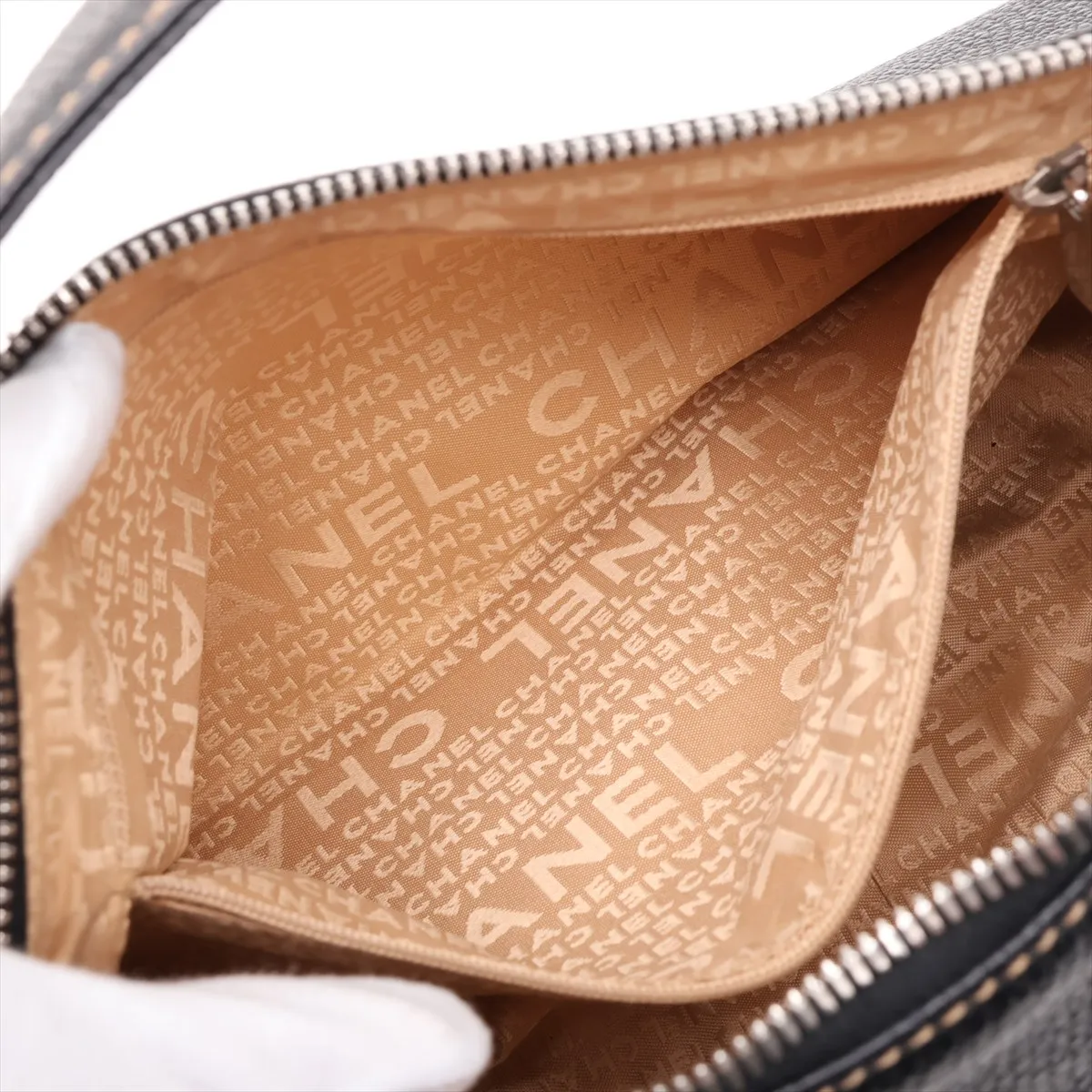 Logo Leather Shoulder Bag with Fringe, Black with Gold Hardware, Item Number 8389298 (Serial Number 8) — view 8