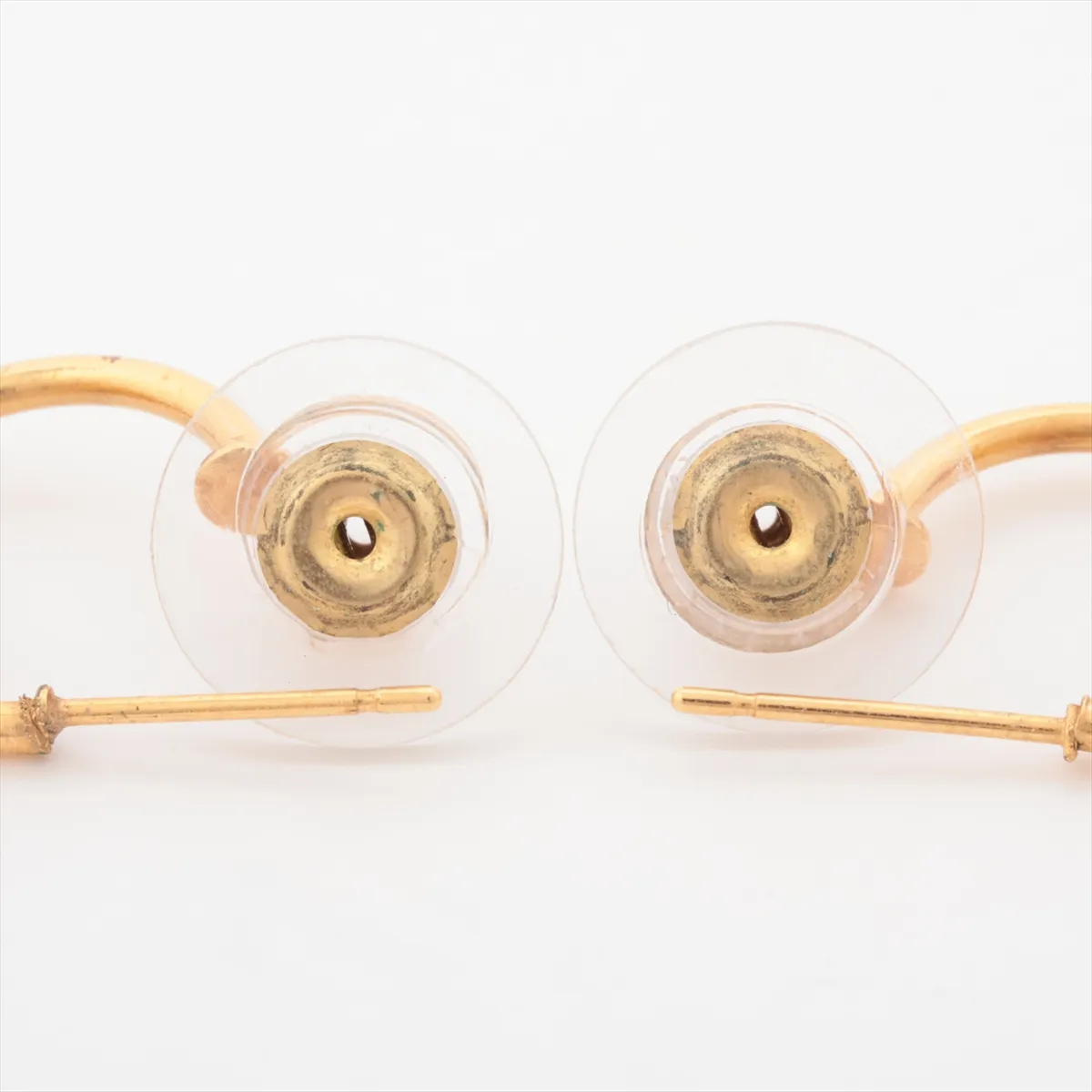 Coco Mark 02A Earrings (Pair) GP x Rhinestone Black x Gold — view 4