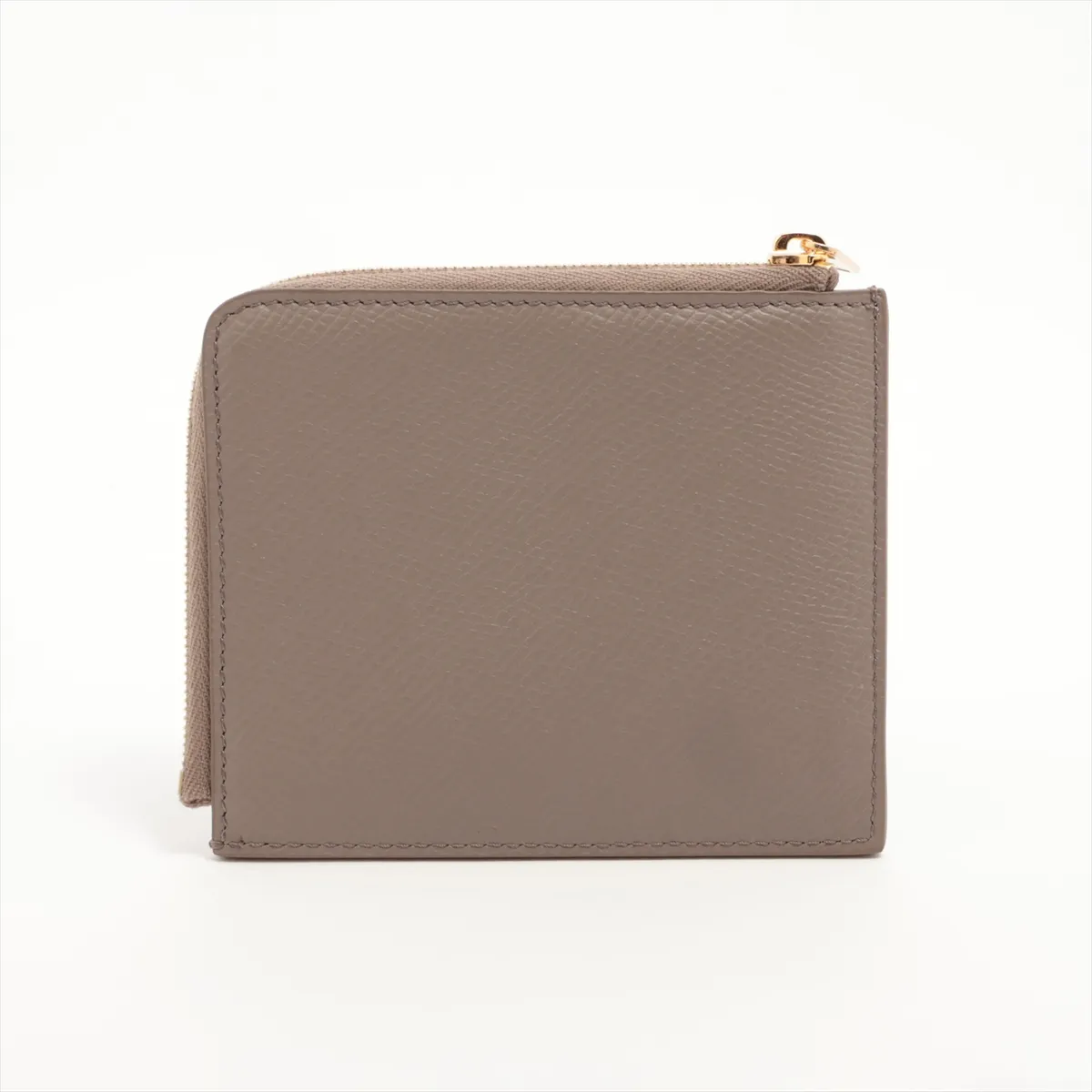 Logo Leather Coin Case, Beige — view 2