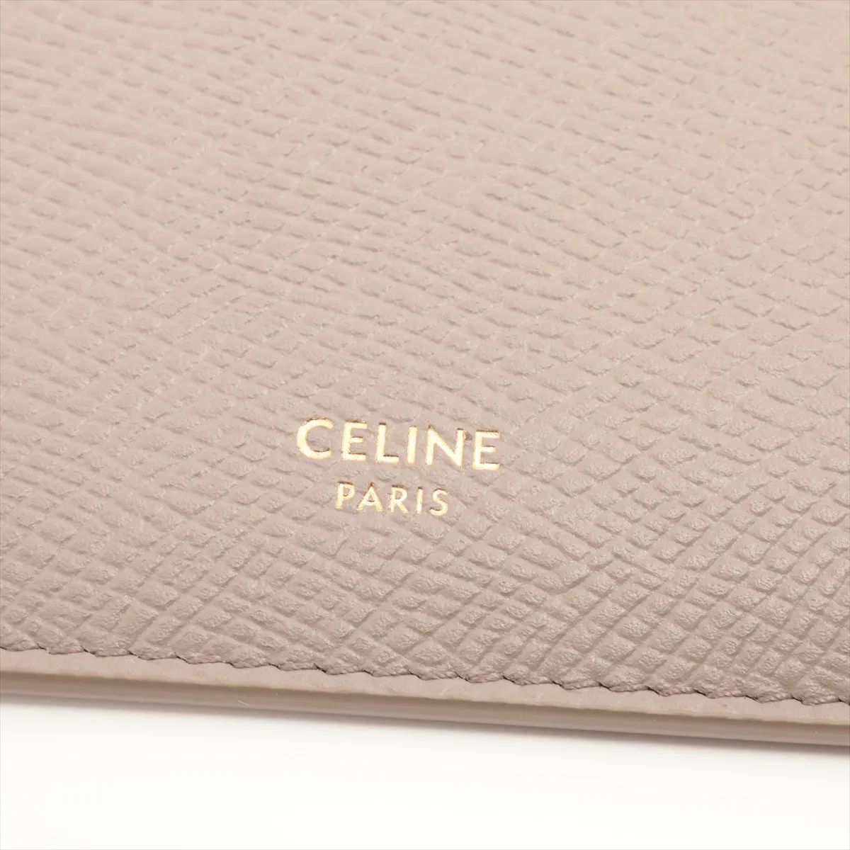 Logo Leather Coin Case, Beige — view 4