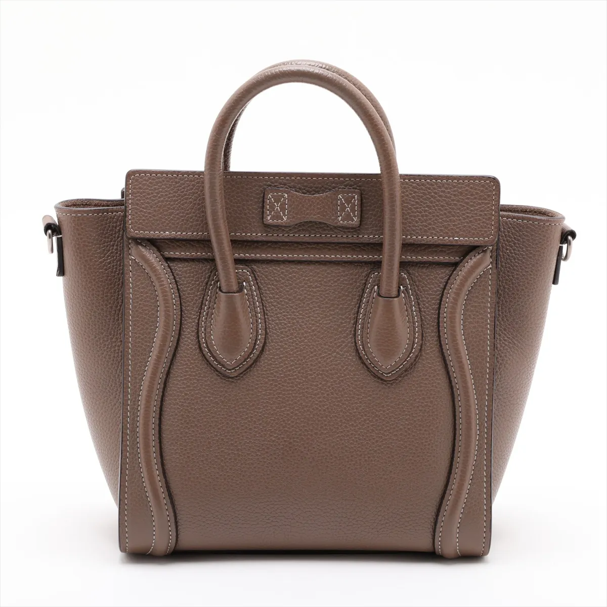 Luggage Nano Shopper Leather 2-Way Handbag, Beige — view 2