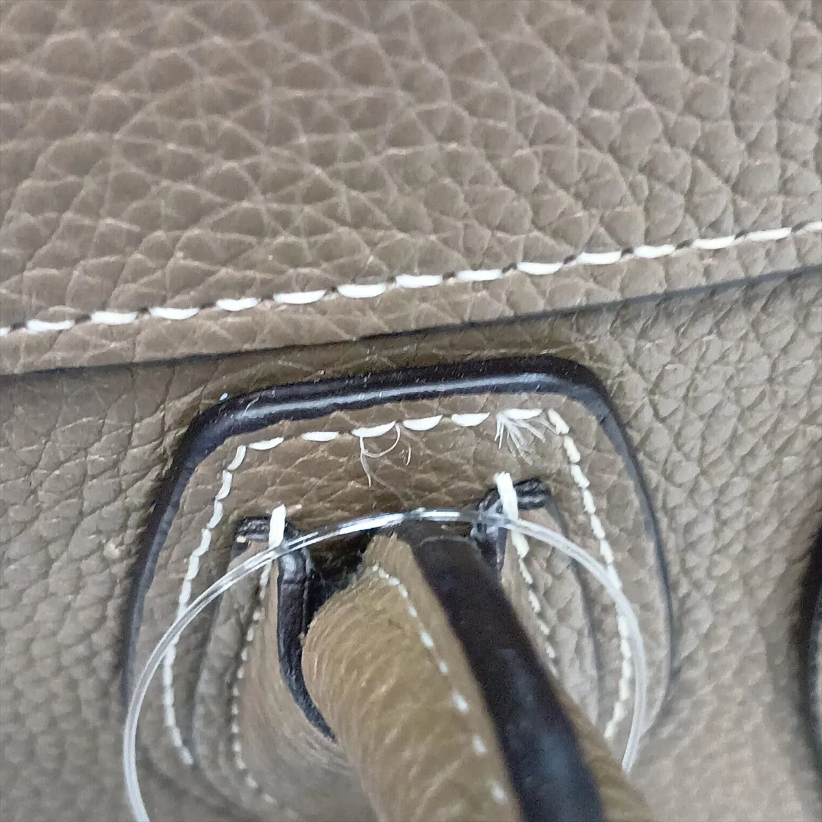 Luggage Nano Shopper Leather 2-Way Handbag, Beige — view 15