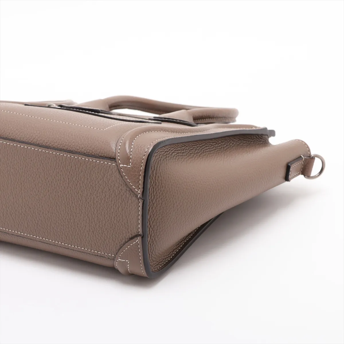 Luggage Nano Shopper Leather 2-Way Handbag, Beige — view 3