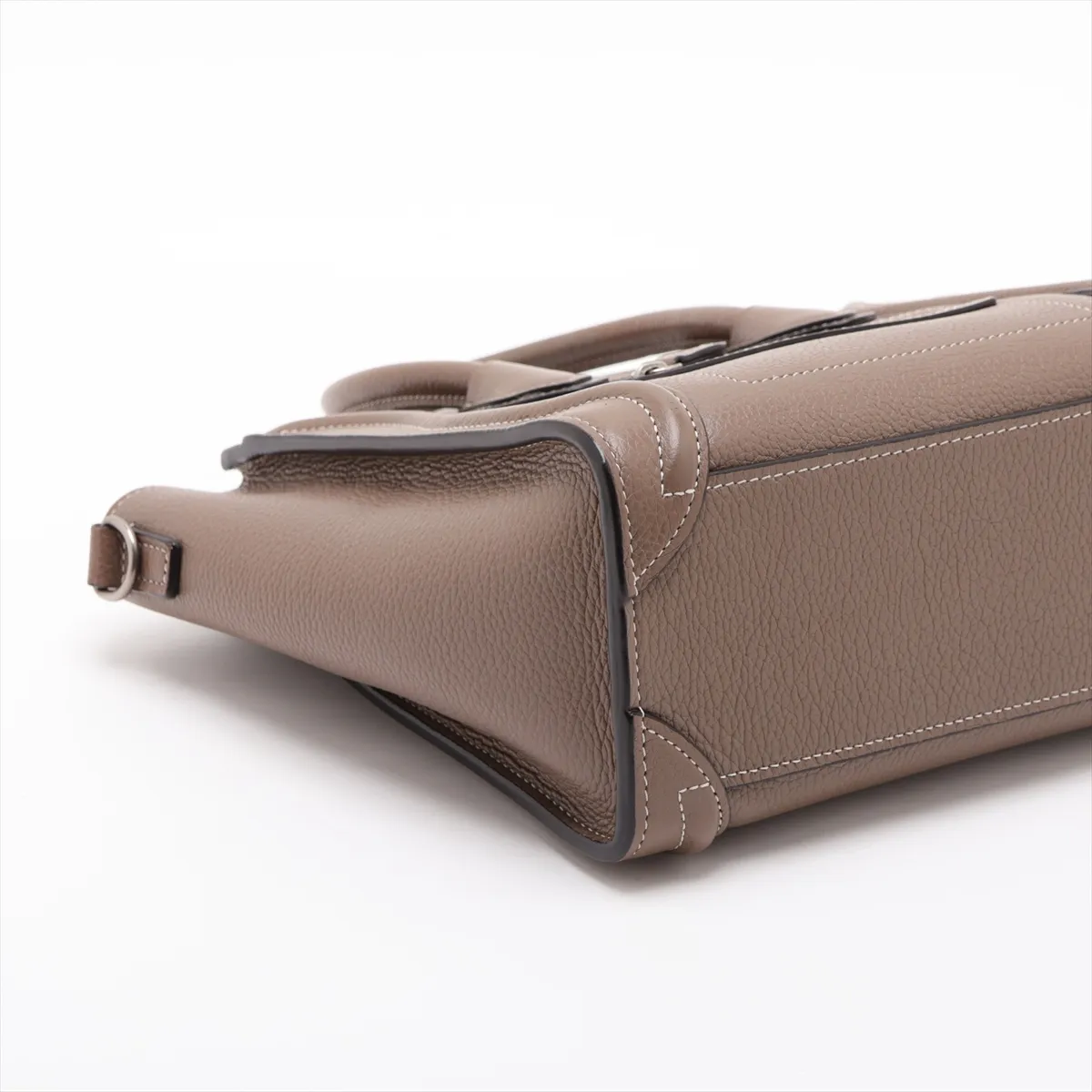 Luggage Nano Shopper Leather 2-Way Handbag, Beige — view 4