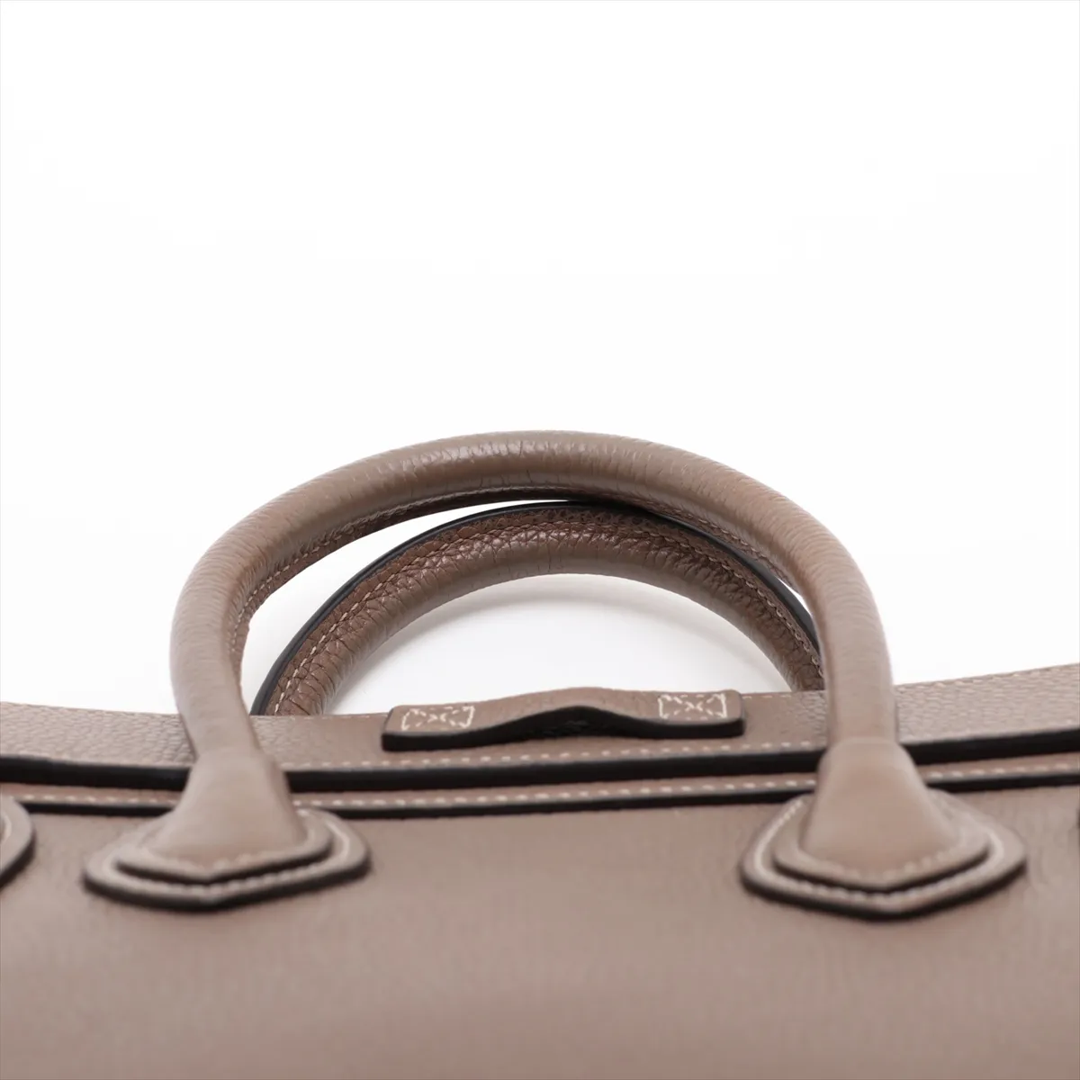 Luggage Nano Shopper Leather 2-Way Handbag, Beige — view 6
