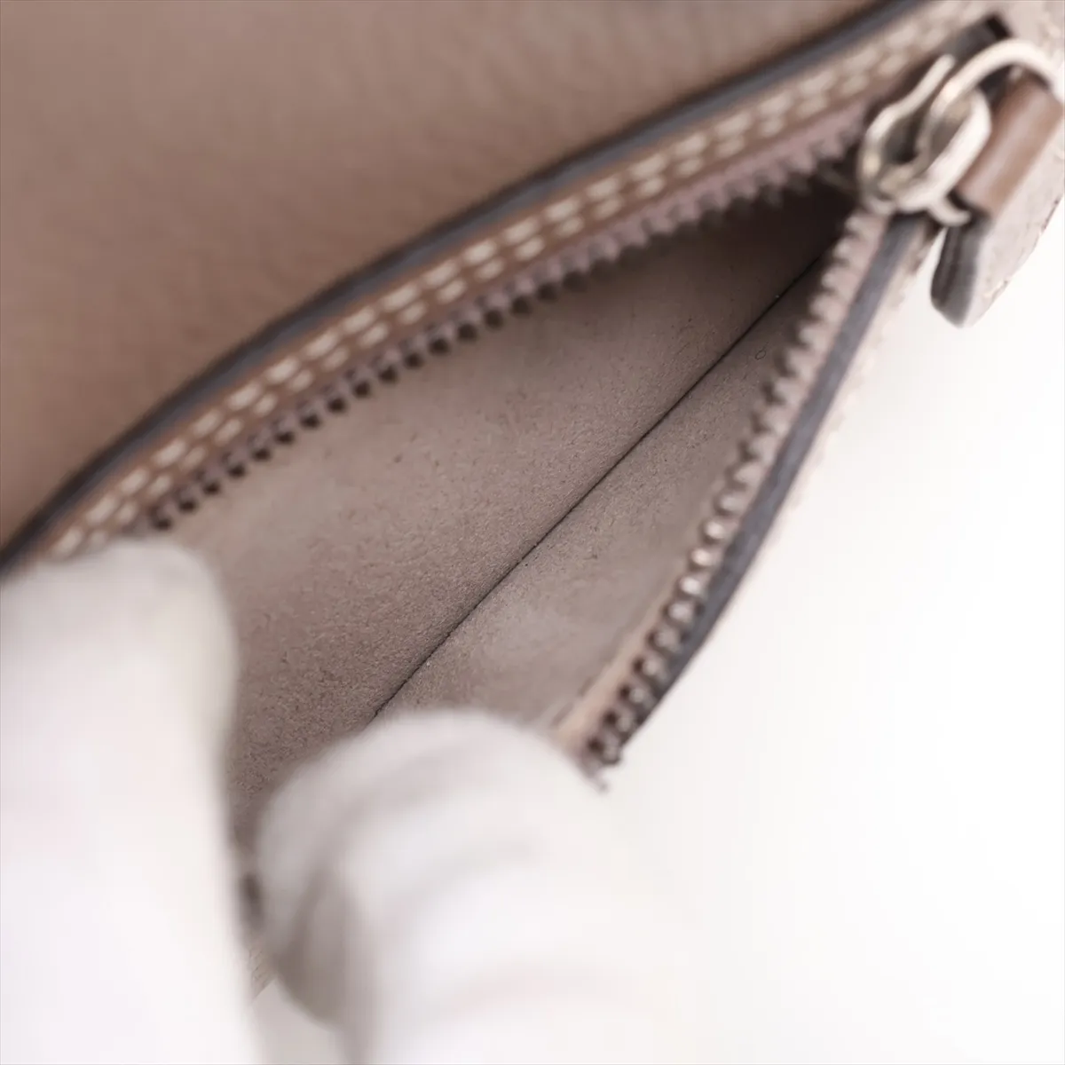 Luggage Nano Shopper Leather 2-Way Handbag, Beige — view 10