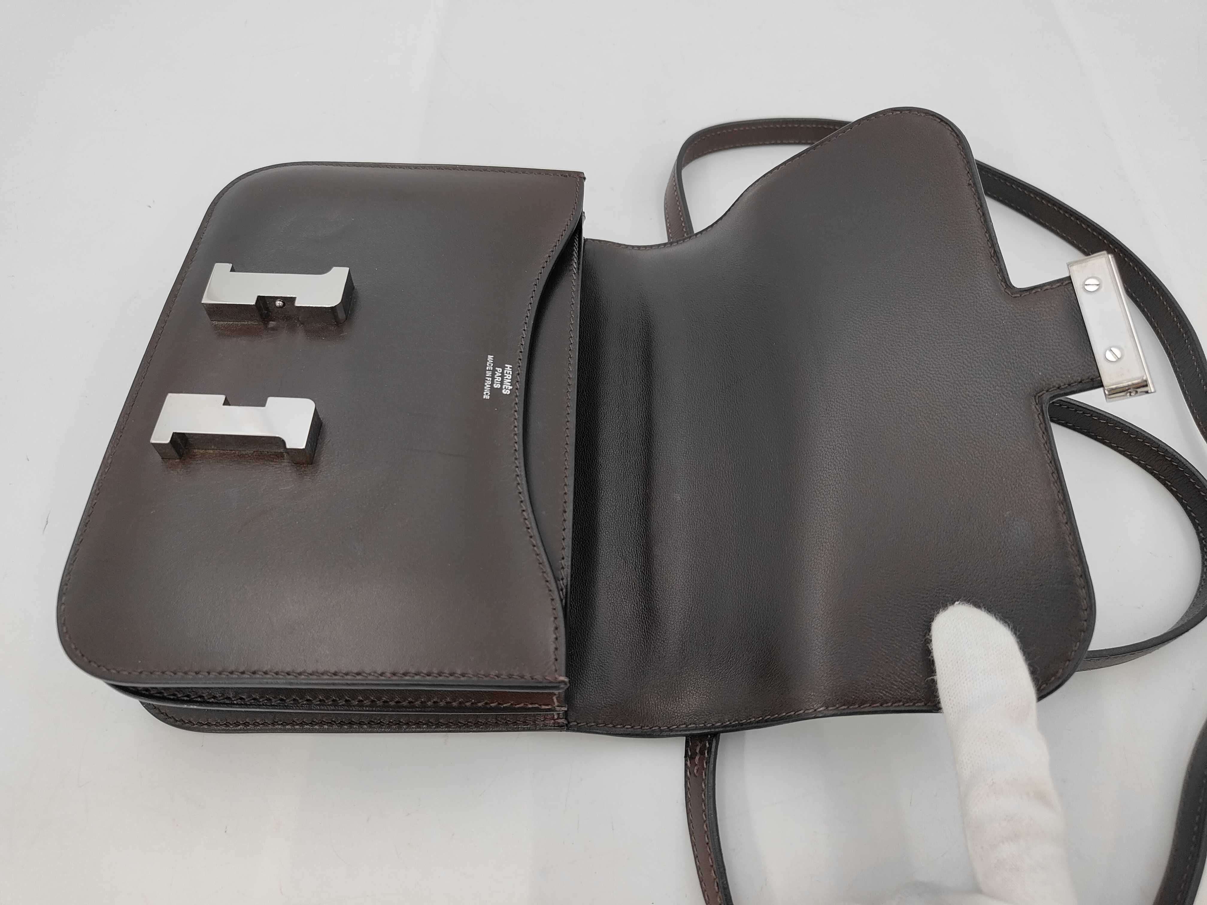 Constance Mini 18 Shoulder Bag, Box Calf Leather, Silver-colored Hardware — view 8