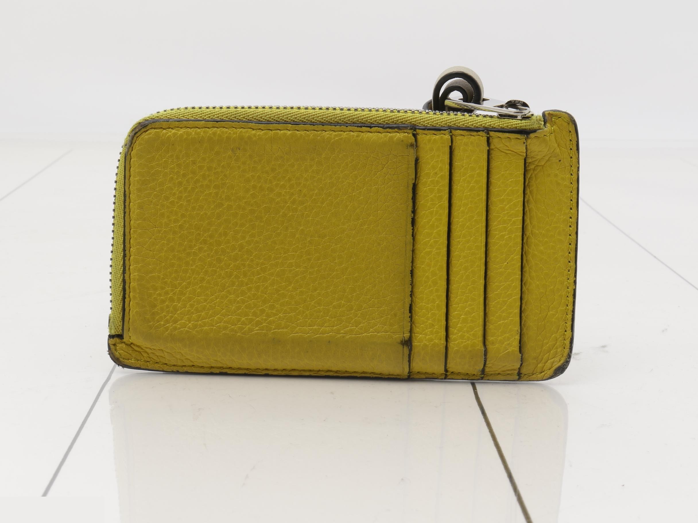 Anagram Leather Yellow Bicolor Card Case — view 2