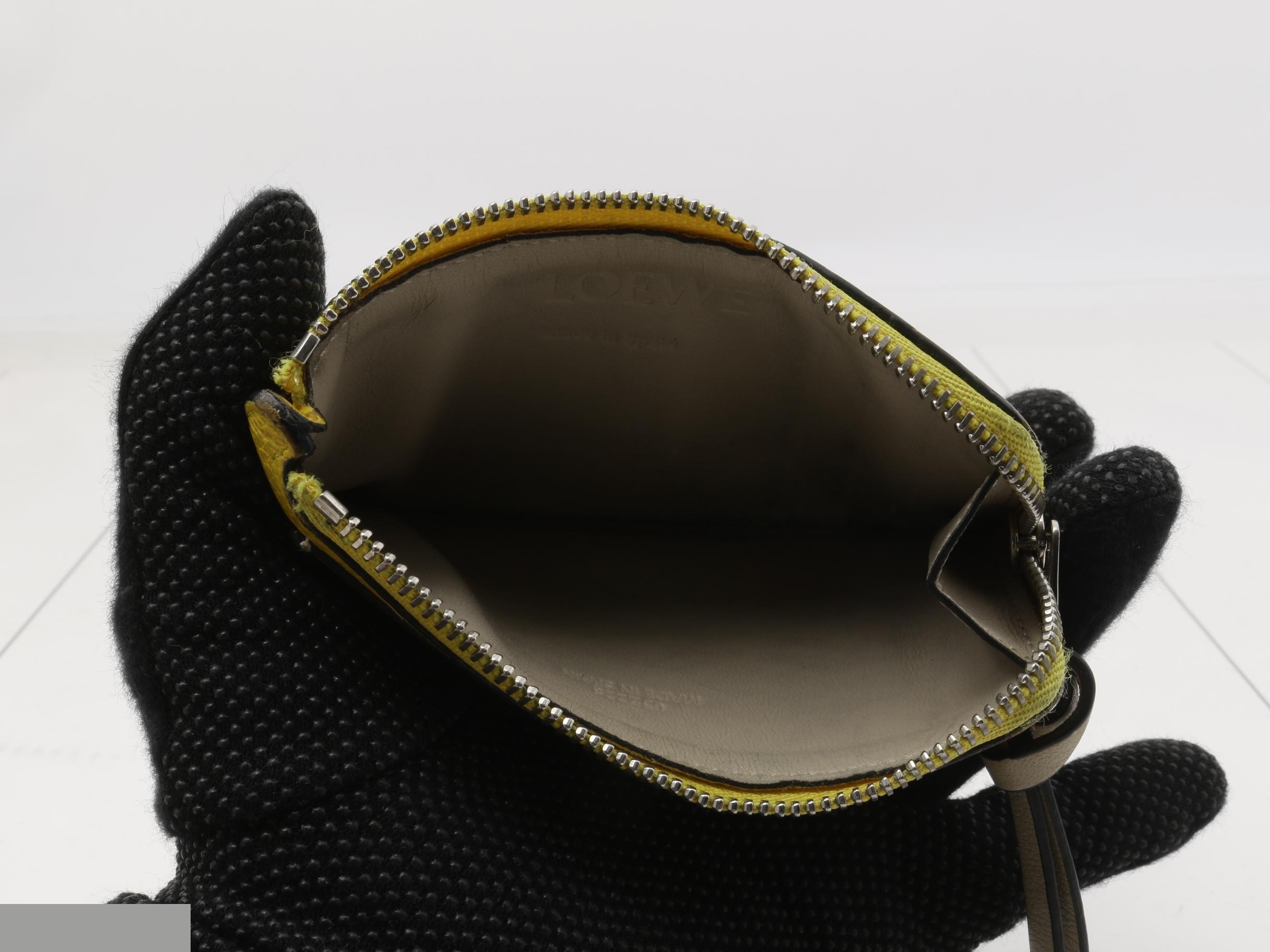 Anagram Leather Yellow Bicolor Card Case — view 4