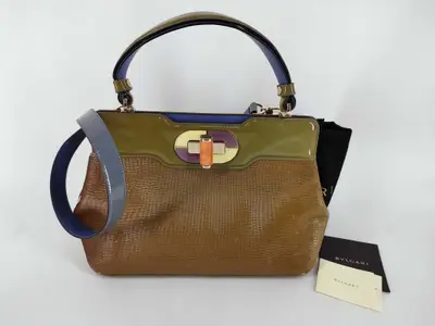 Bulgari handbag, green handbag