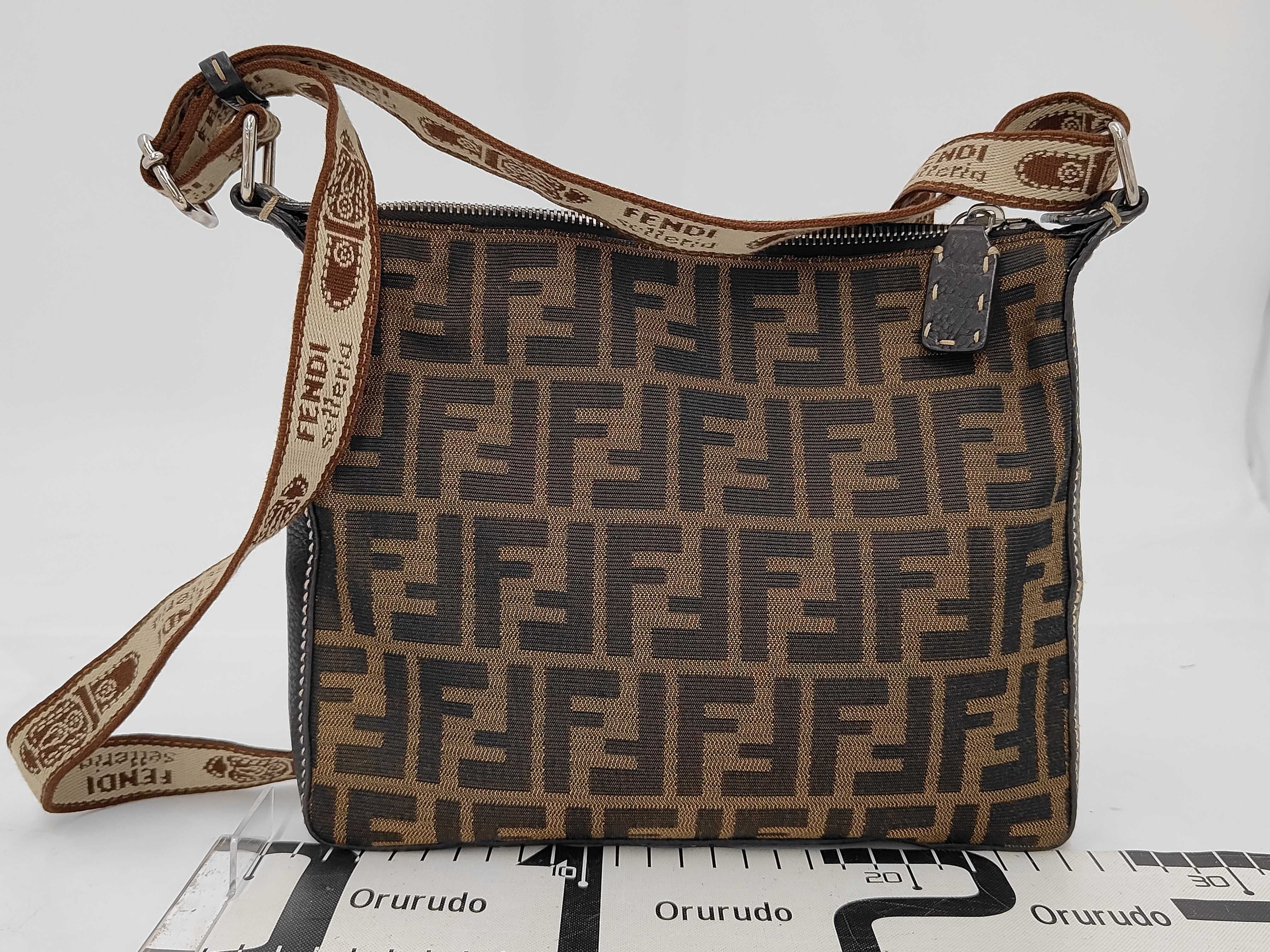 Zucca pattern shoulder bag, Zucca Selleria nylon canvas and leather shoulder bag — view 2