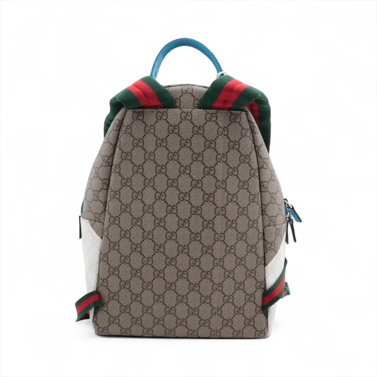 GG Supreme Children's PVC x Leather Backpack/Rucksack Beige x Blue 851222 — view 2