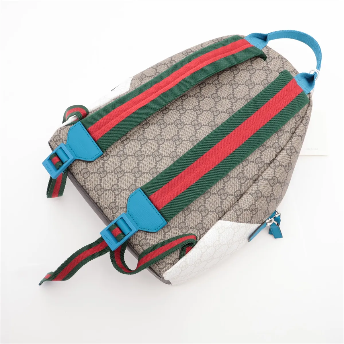 GG Supreme Children's PVC x Leather Backpack/Rucksack Beige x Blue 851222 — view 5