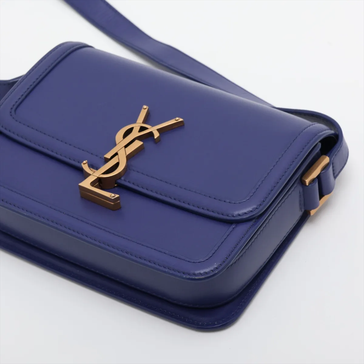 Solferino 634306 Leather Shoulder Bag, Blue — view 3