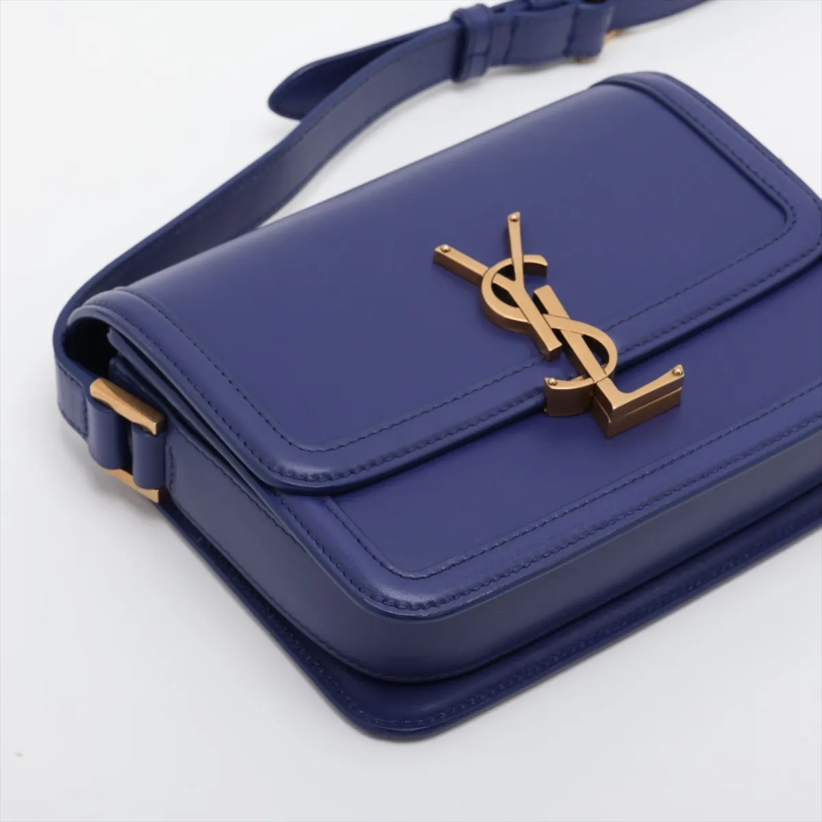 Solferino 634306 Leather Shoulder Bag, Blue — view 4