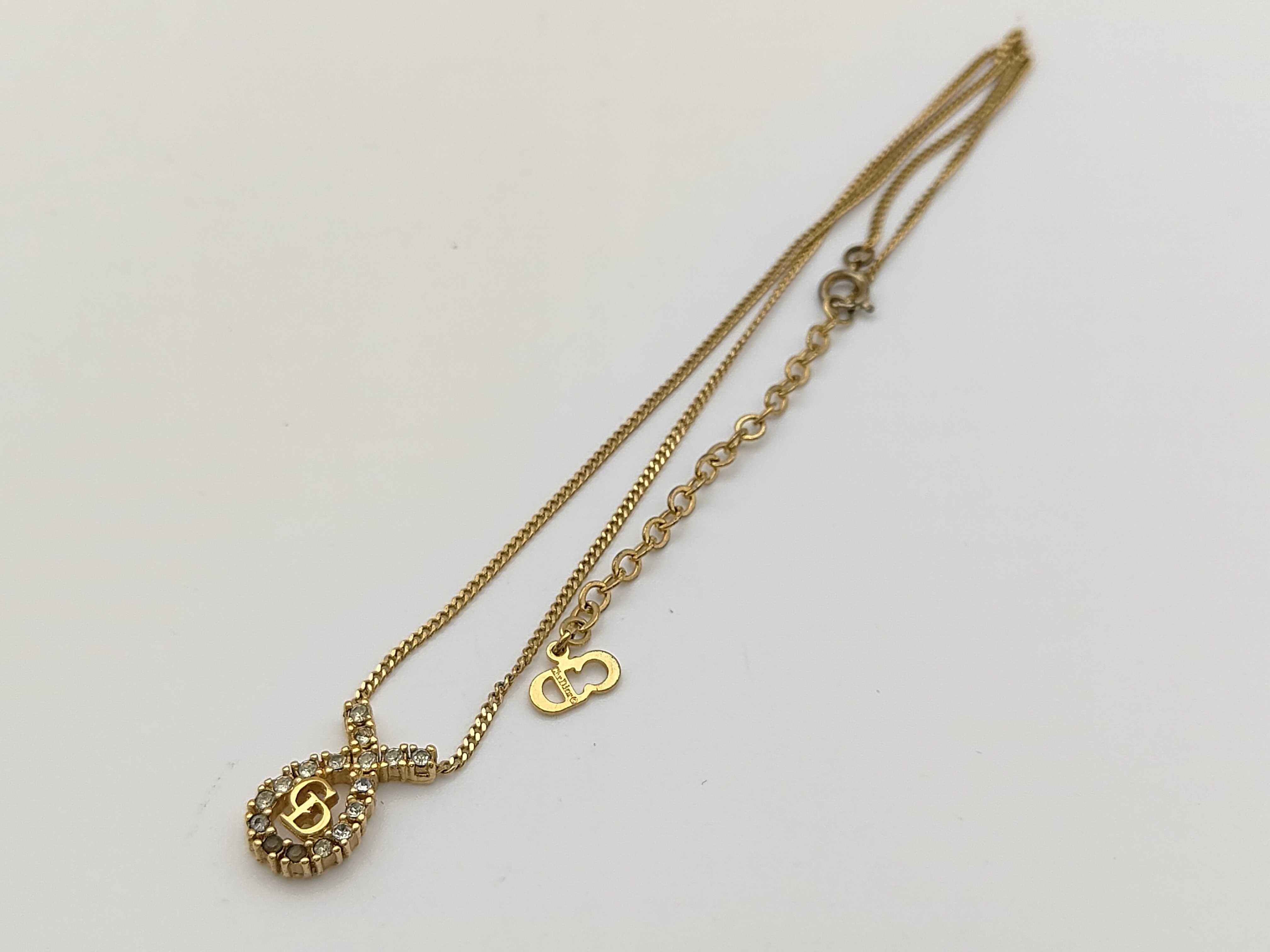Christian CD Logo Teardrop Gold Necklace