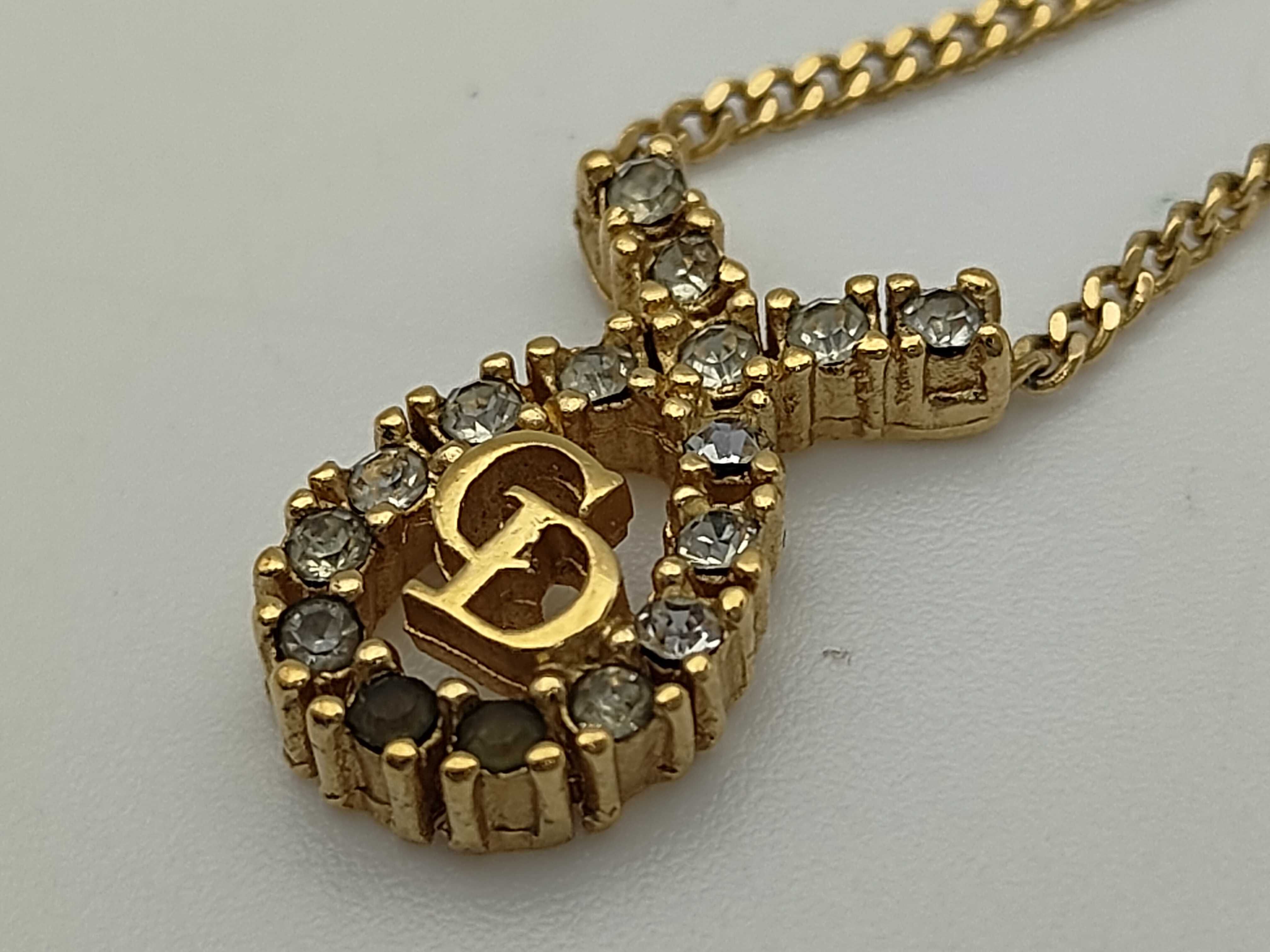 Christian CD Logo Teardrop Gold Necklace — view 3