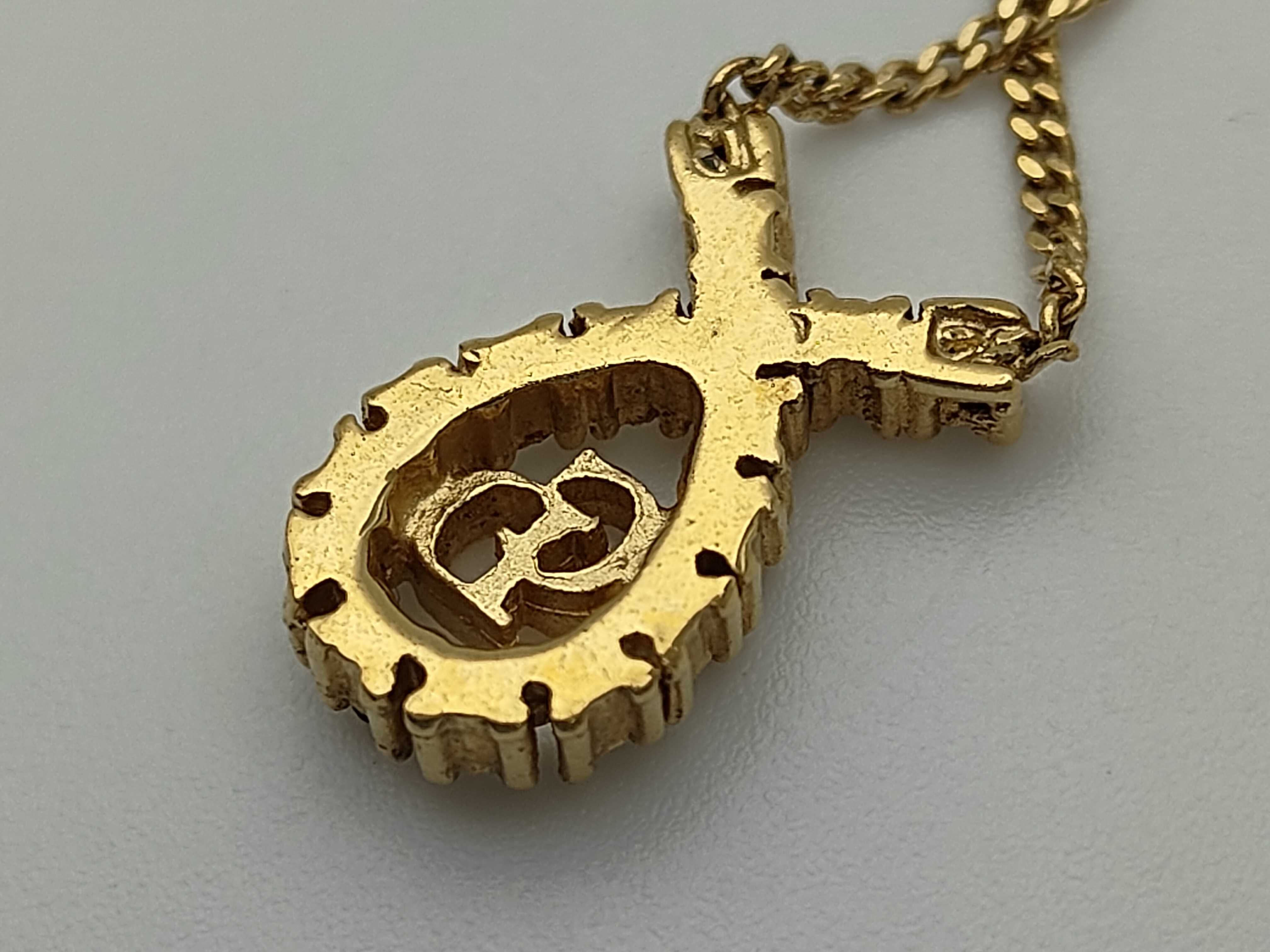 Christian CD Logo Teardrop Gold Necklace — view 6