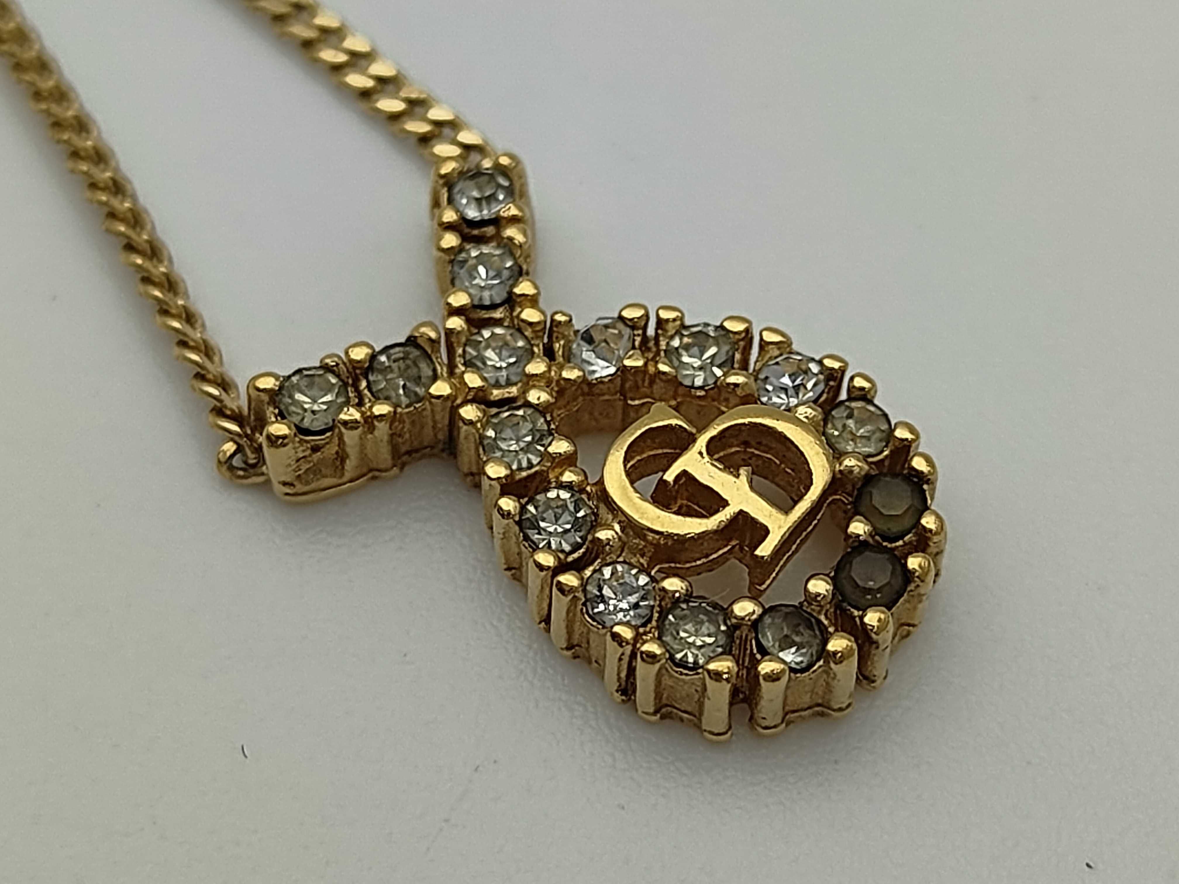 Christian CD Logo Teardrop Gold Necklace — view 8