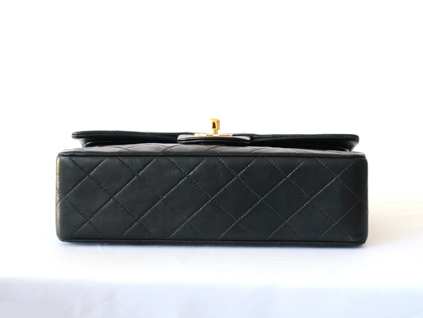 Matelassé 23 Lambskin Double Flap Double Chain Shoulder Bag, Black — view 5