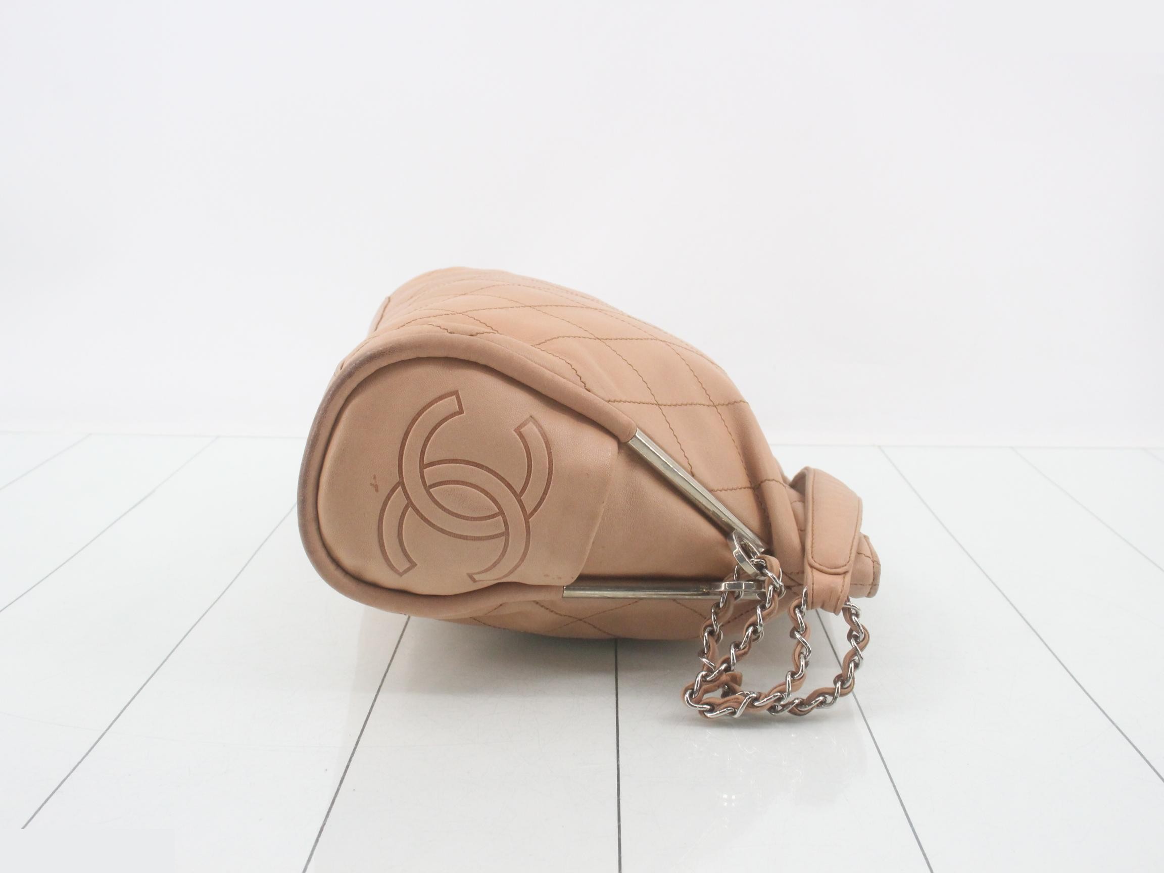 Matelassé Leather Chain Semi-Shoulder Bag — view 3