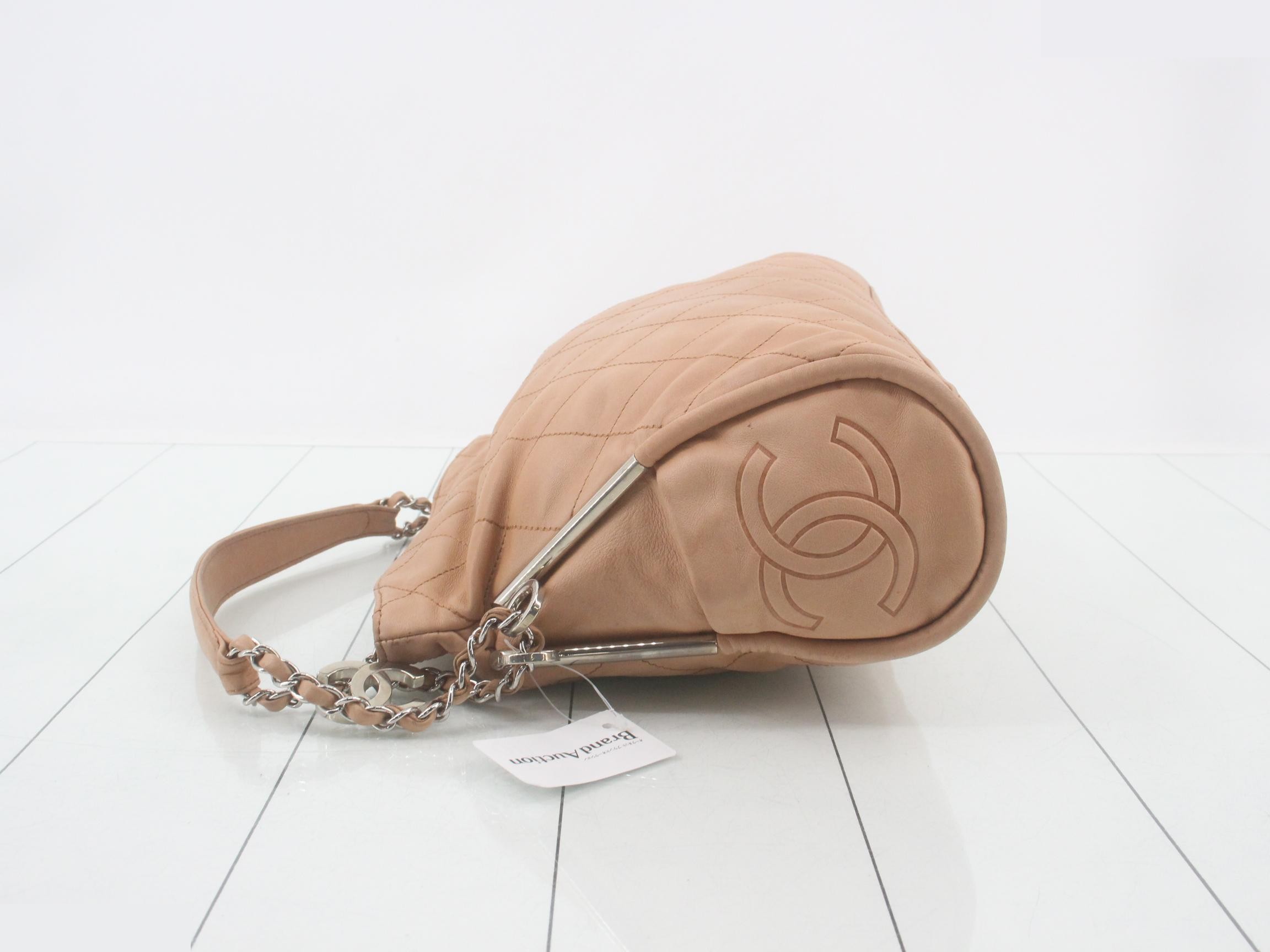 Matelassé Leather Chain Semi-Shoulder Bag — view 4