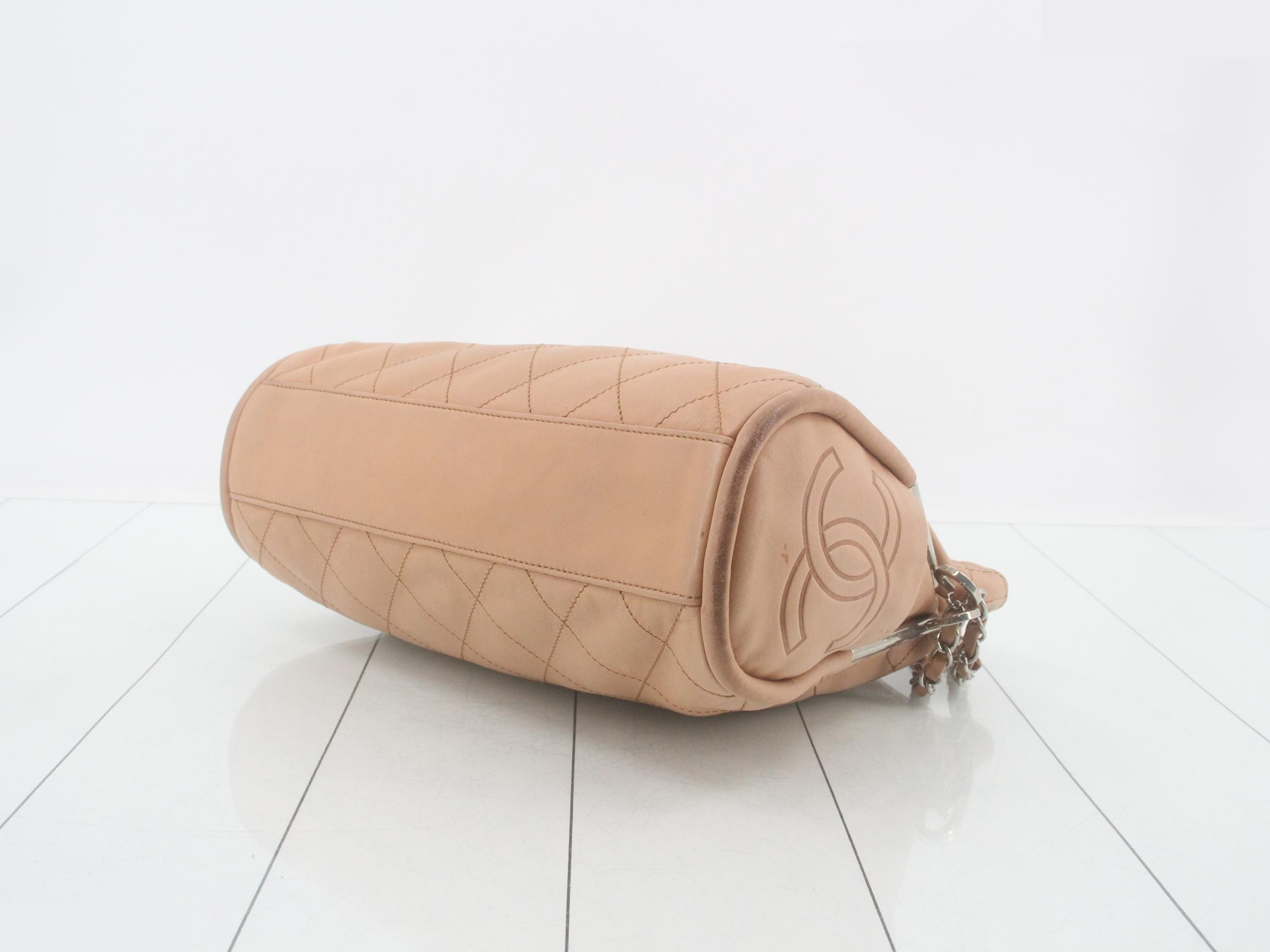 Matelassé Leather Chain Semi-Shoulder Bag — view 6