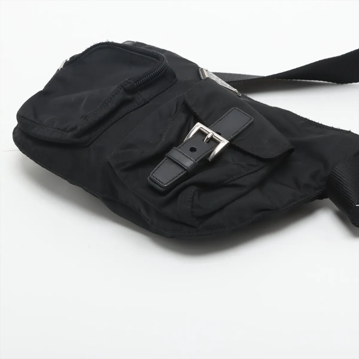 Tessuto Nylon x Leather Waist Pouch Black — view 3