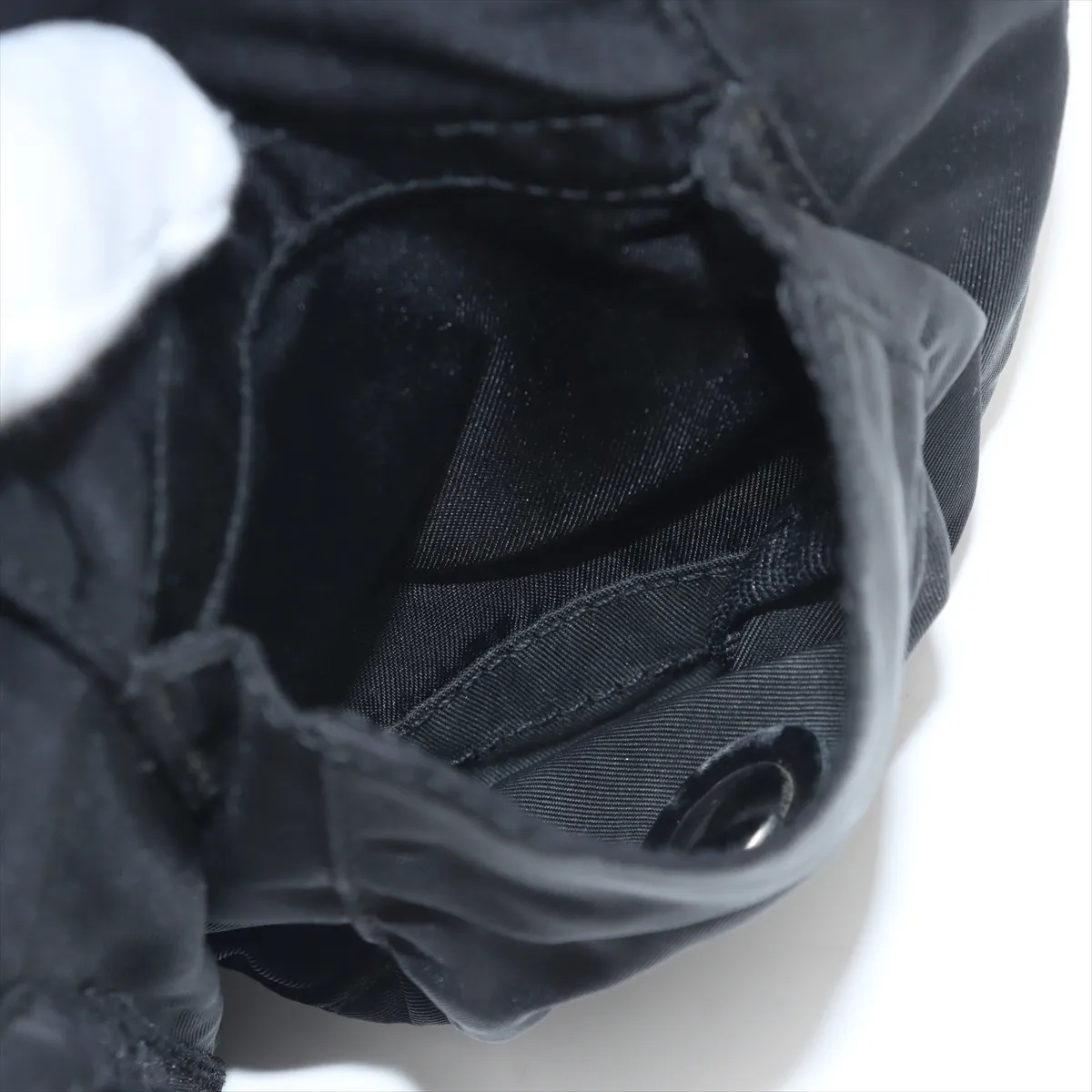 Tessuto Nylon x Leather Waist Pouch Black — view 7