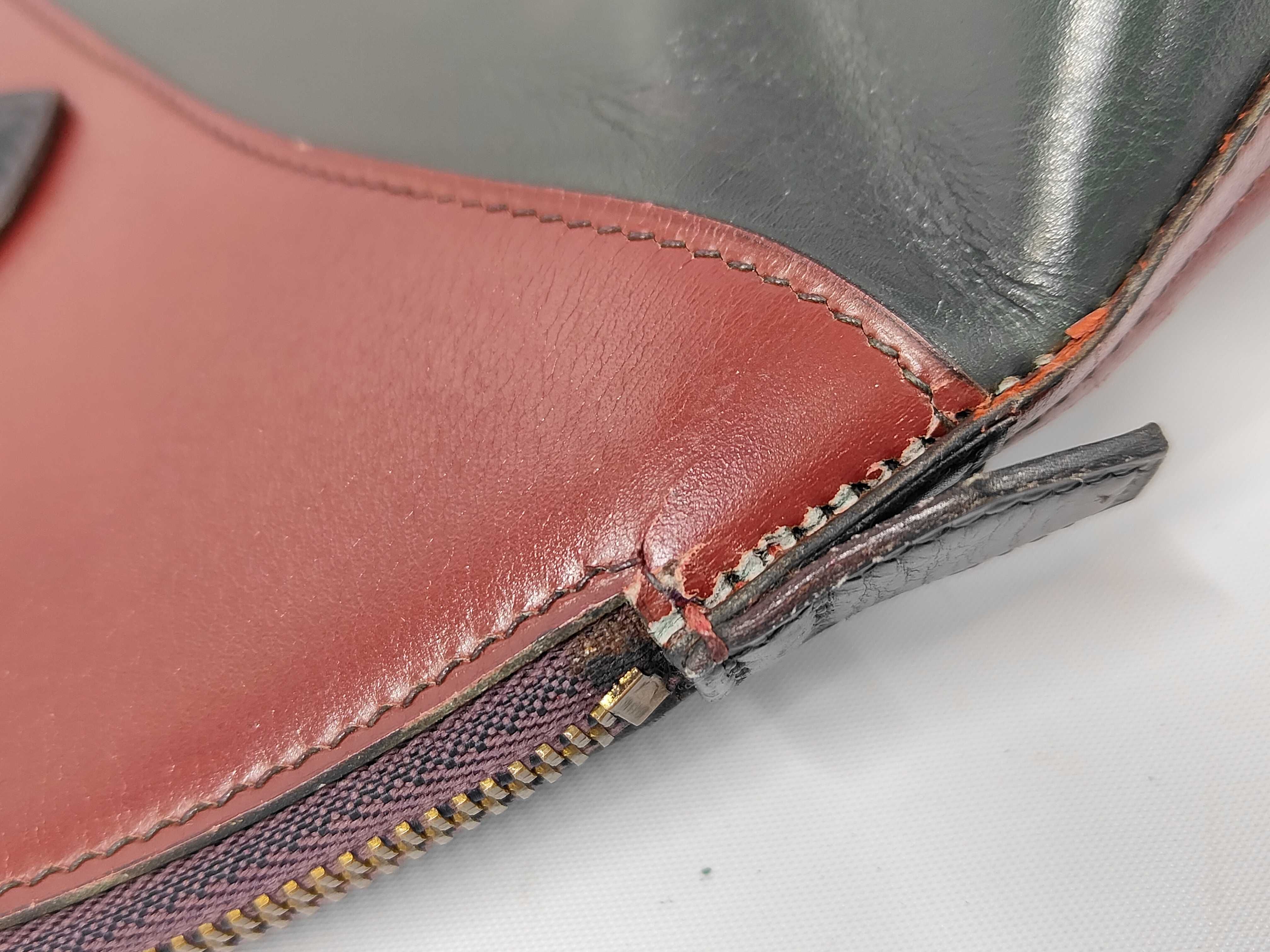 Bolide 35 Box Calf Green x Bordeaux x Navy Gold Hardware M Stamp Handbag — view 8