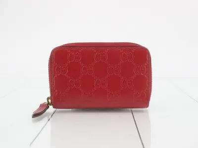 Guccissima (bag) and wallet, leather, red