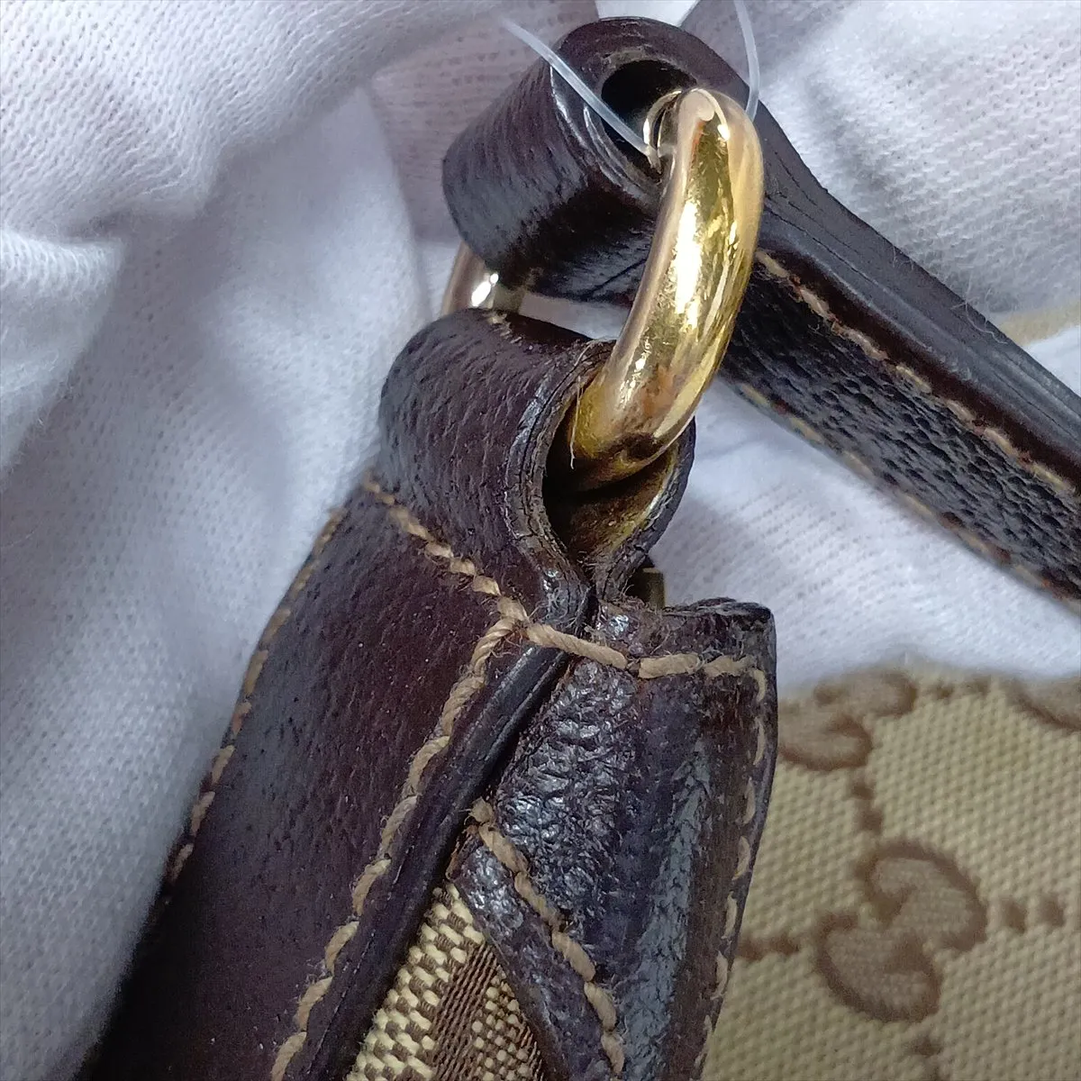 GG Canvas x Leather Shoulder Bag Brown 153010 — view 11