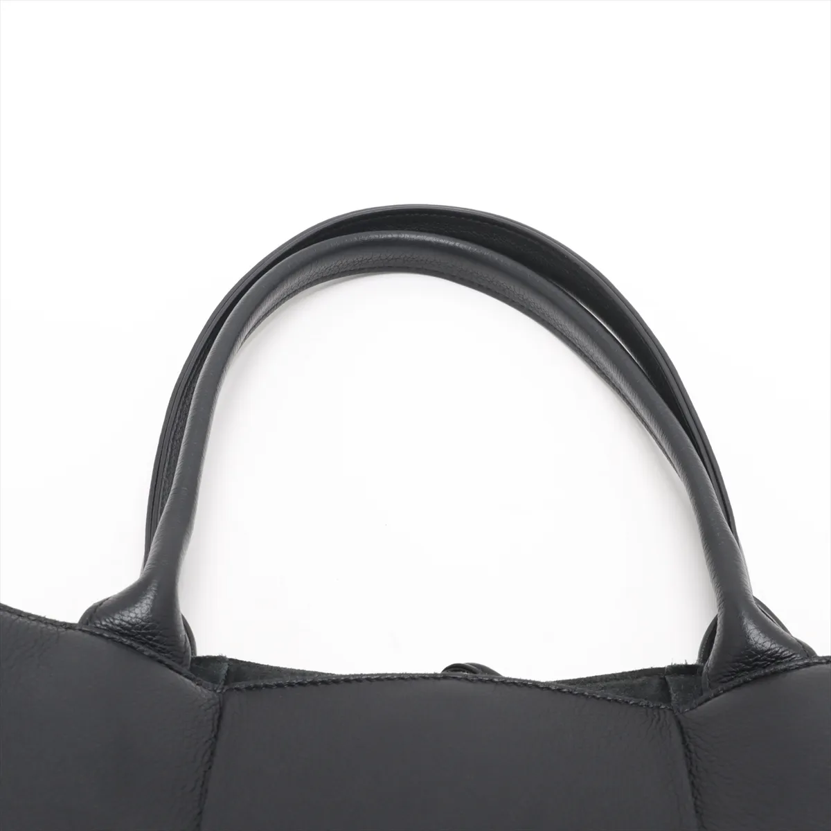 Maxi Intrecciato The Arco Tote Leather Tote Bag, Black, with — view 6